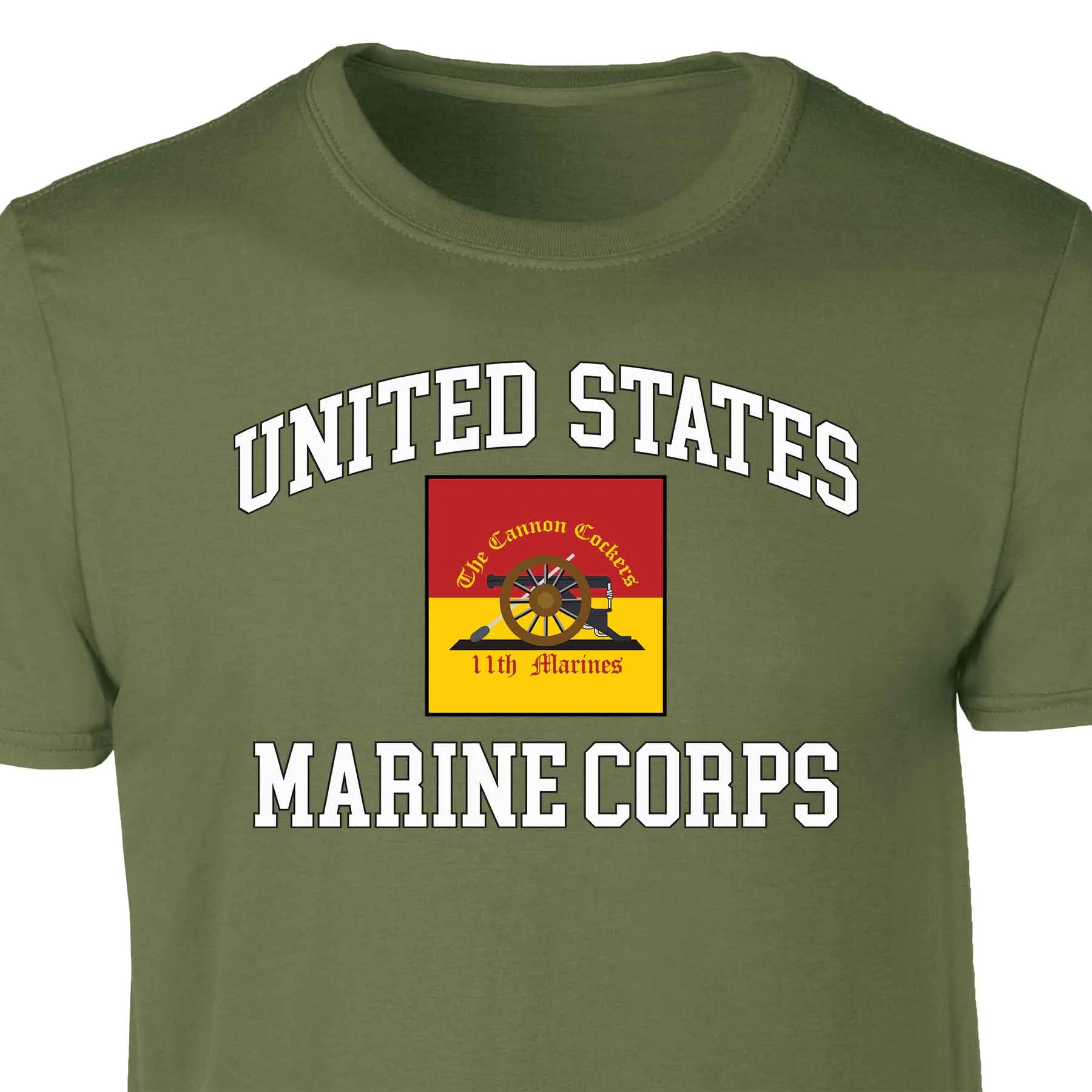 11th Marines Regimental USMC  Patch Graphic T-shirt