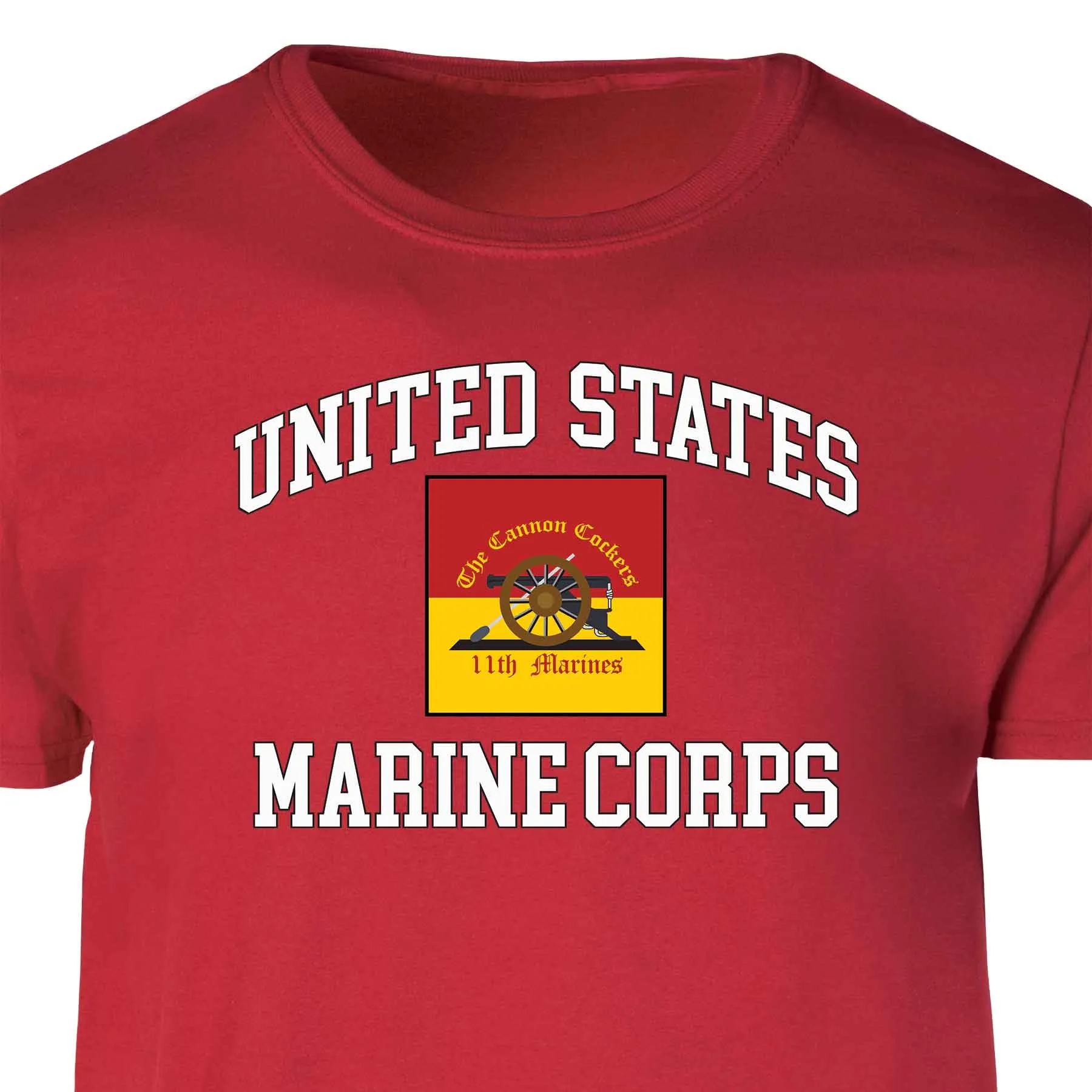 11th Marines Regimental USMC  Patch Graphic T-shirt