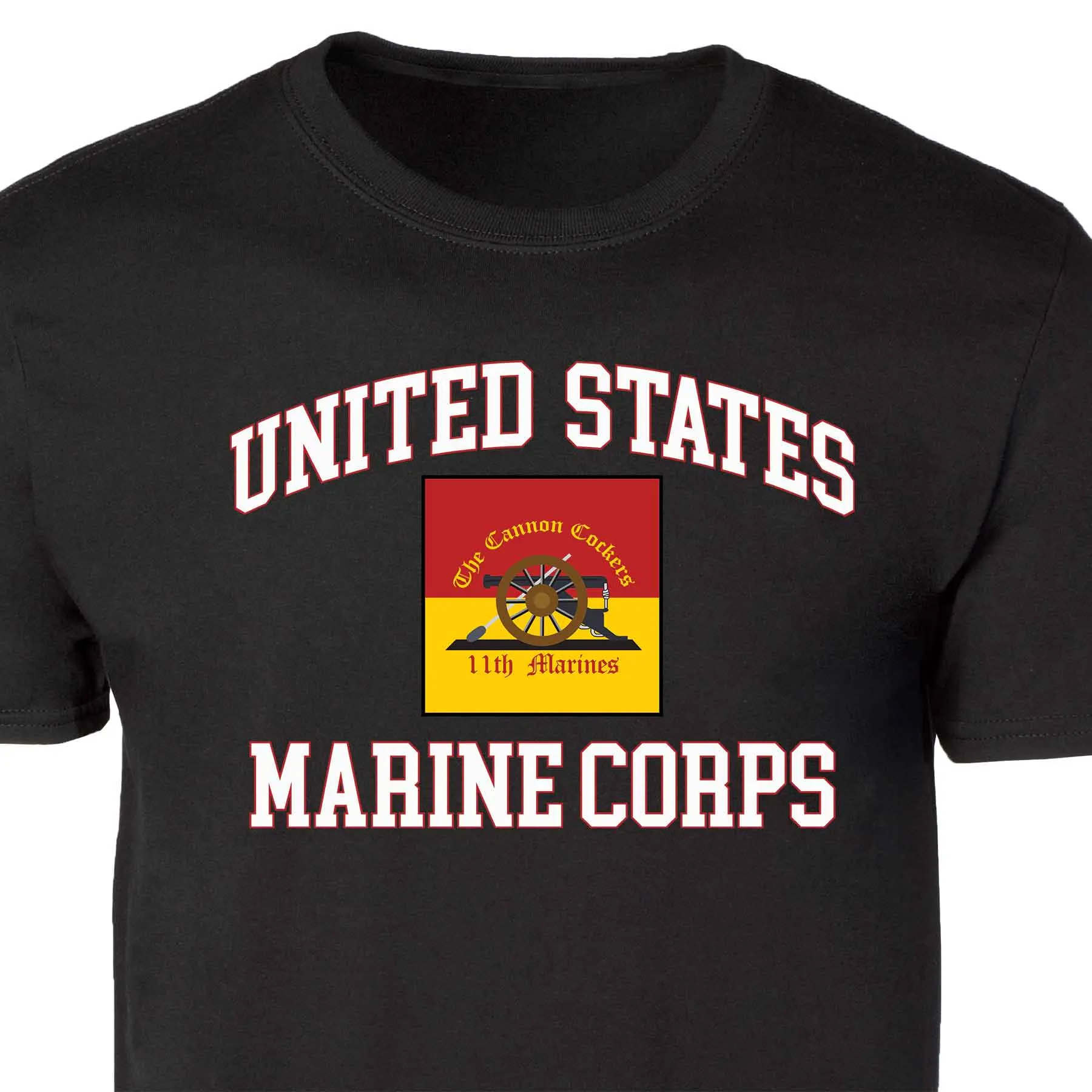 11th Marines Regimental USMC  Patch Graphic T-shirt