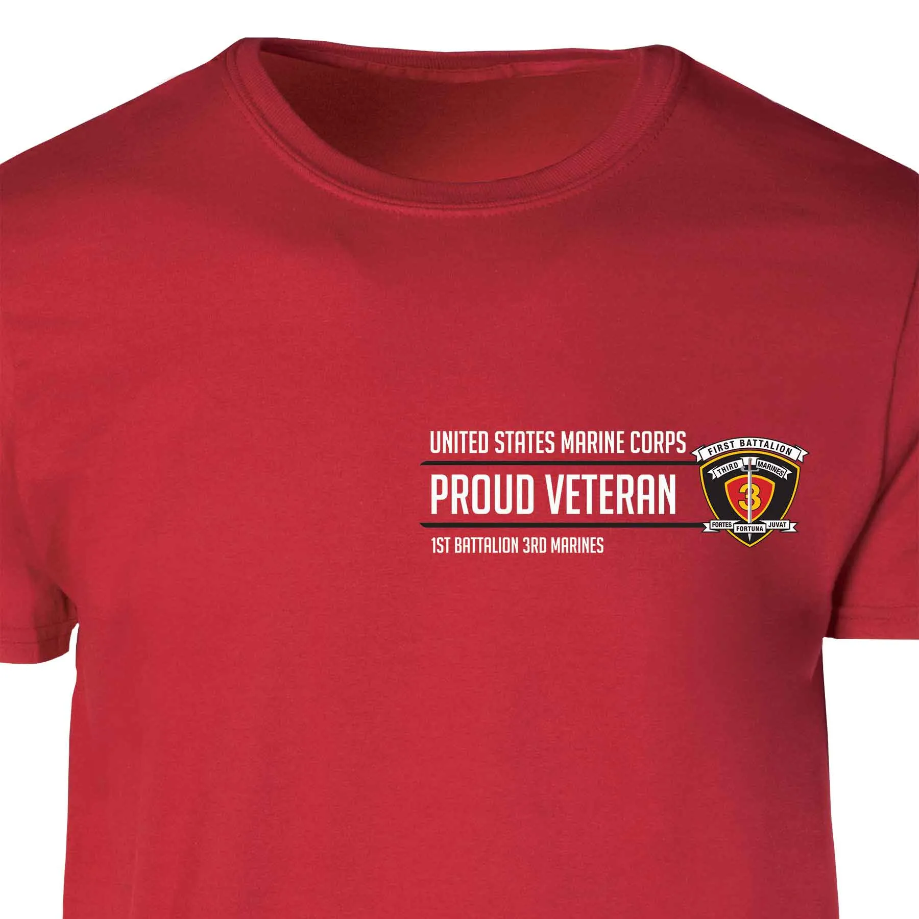 1st Battalion 3rd Marines Proud Veteran Patch Graphic T-shirt