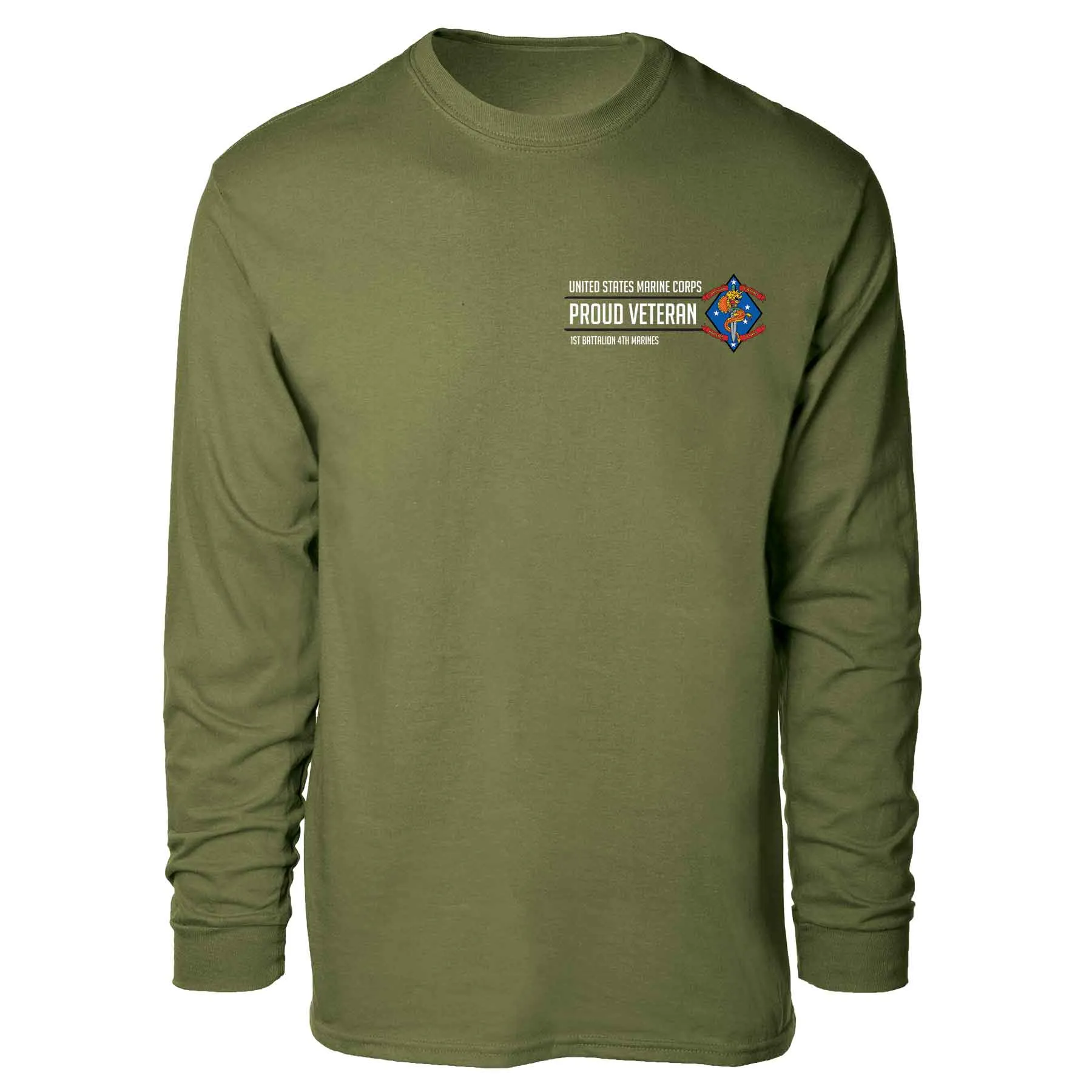 1st Battalion 4th Marines Proud Veteran Long Sleeve T-shirt