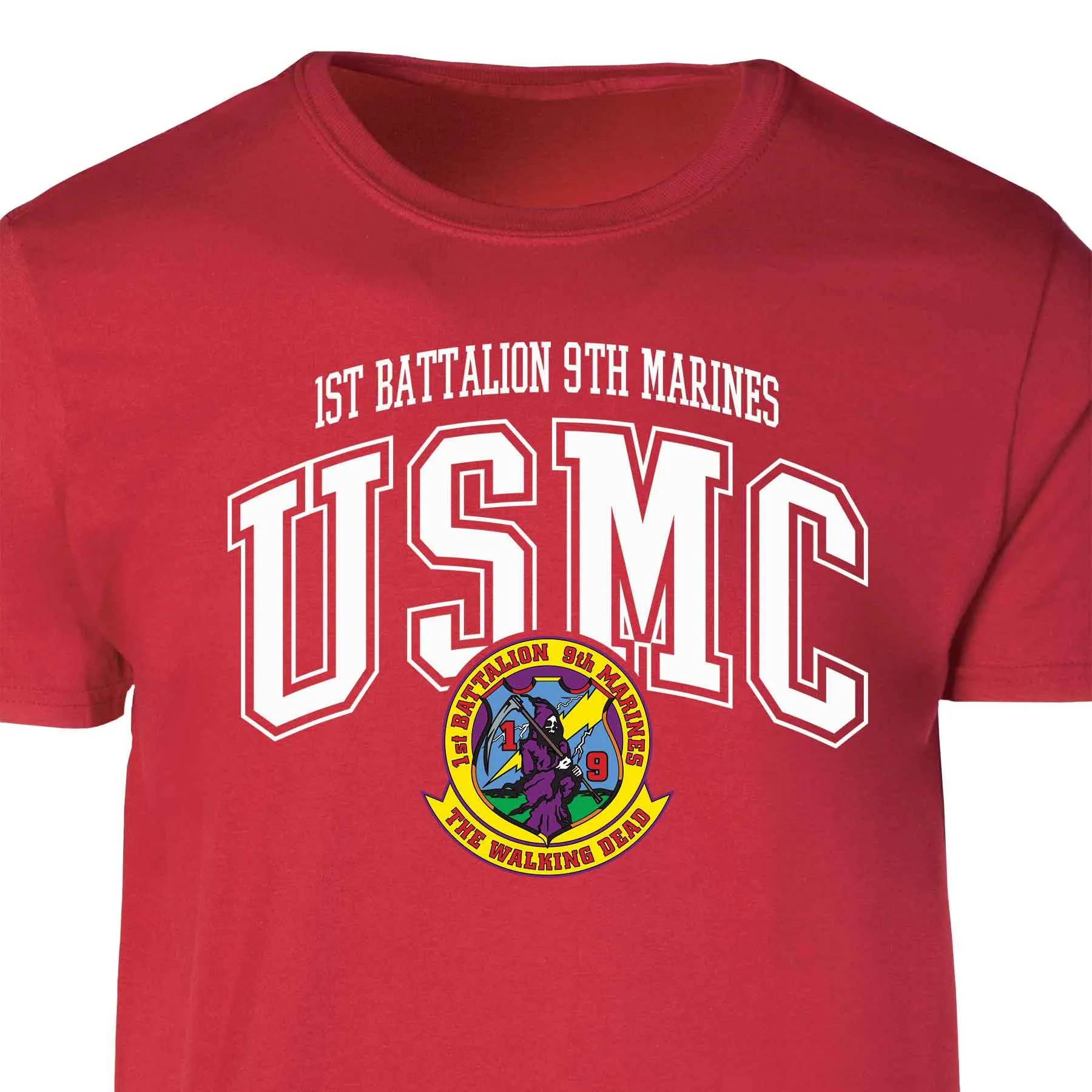 1st Battalion 9th Marines Arched Patch Graphic T-shirt