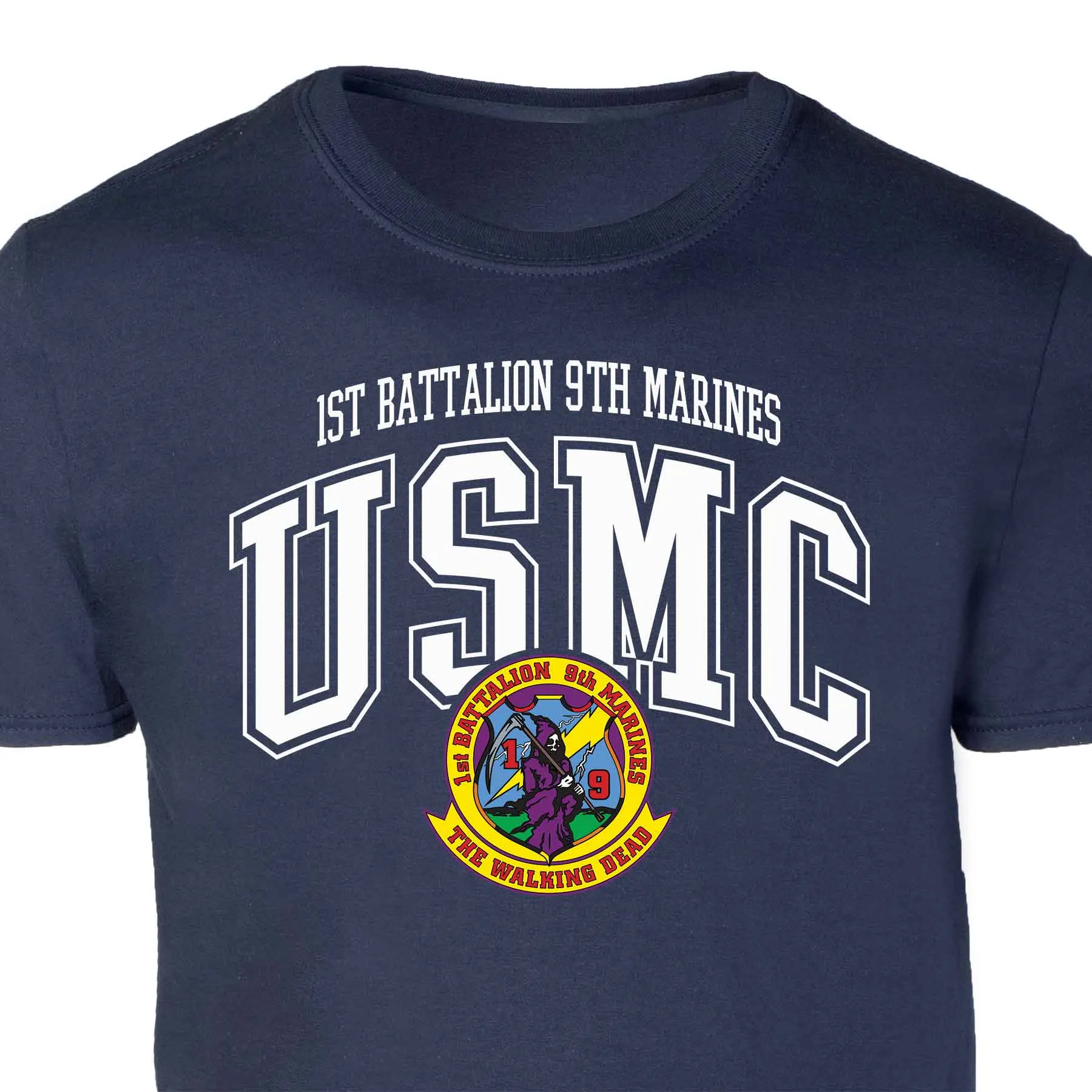 1st Battalion 9th Marines Arched Patch Graphic T-shirt