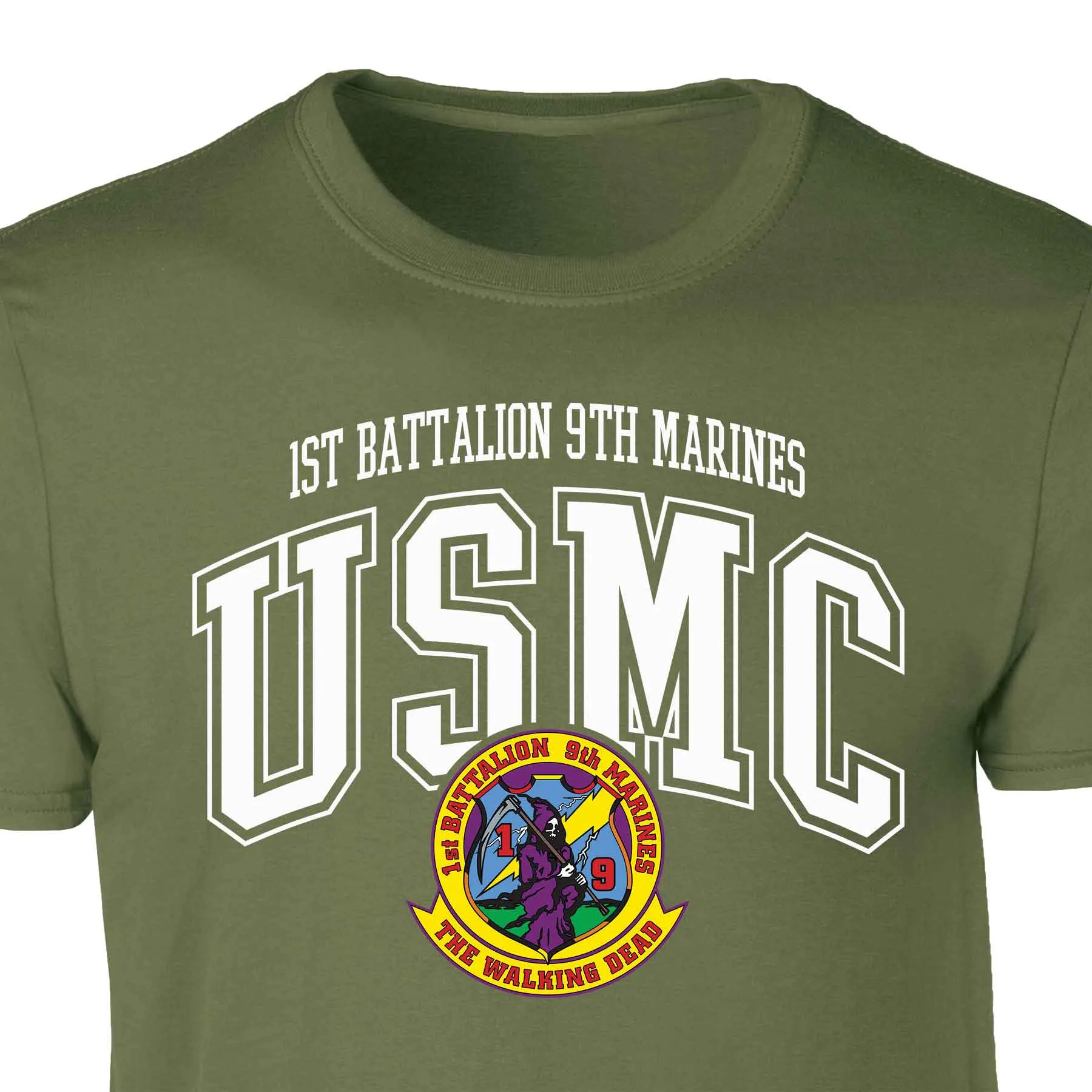 1st Battalion 9th Marines Arched Patch Graphic T-shirt