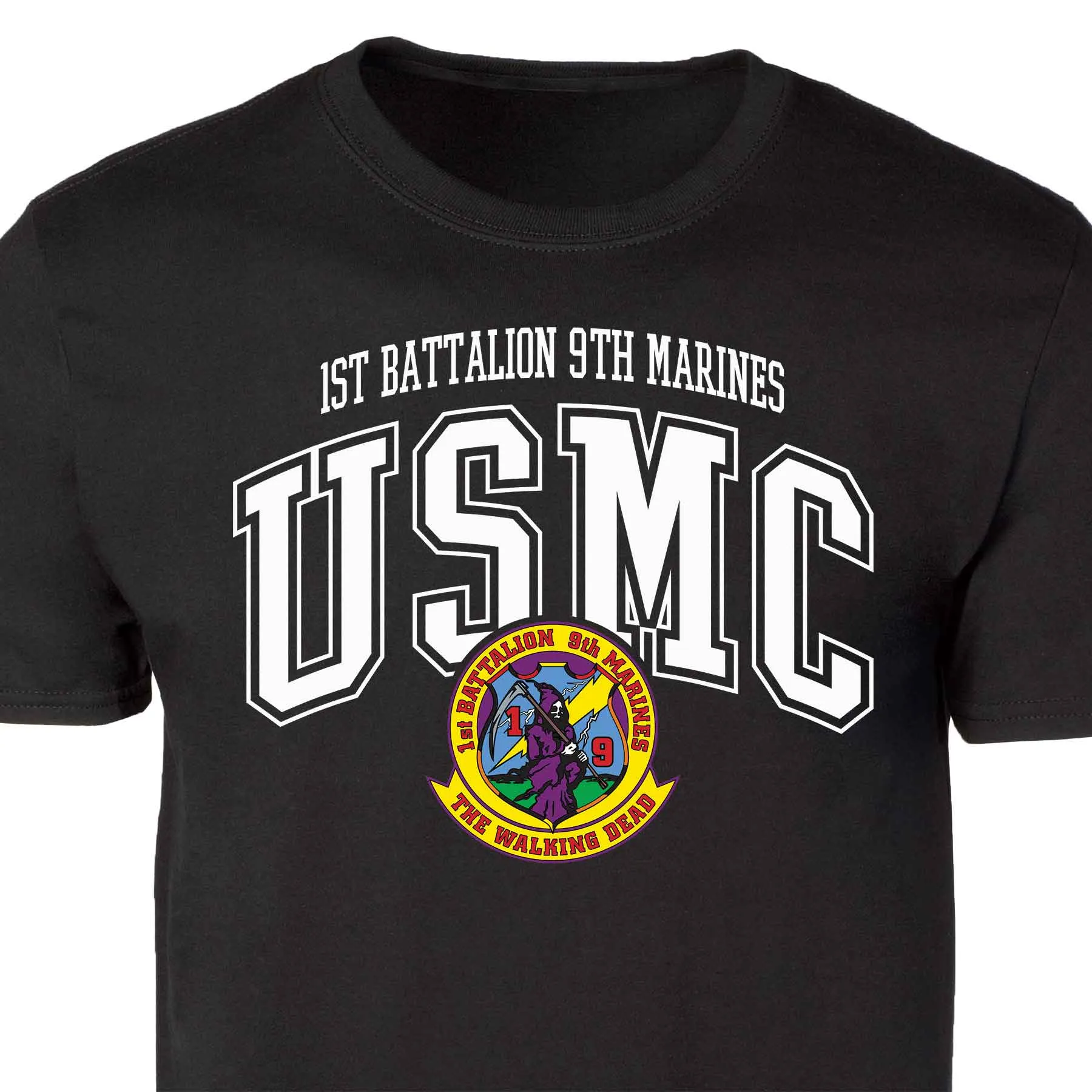 1st Battalion 9th Marines Arched Patch Graphic T-shirt