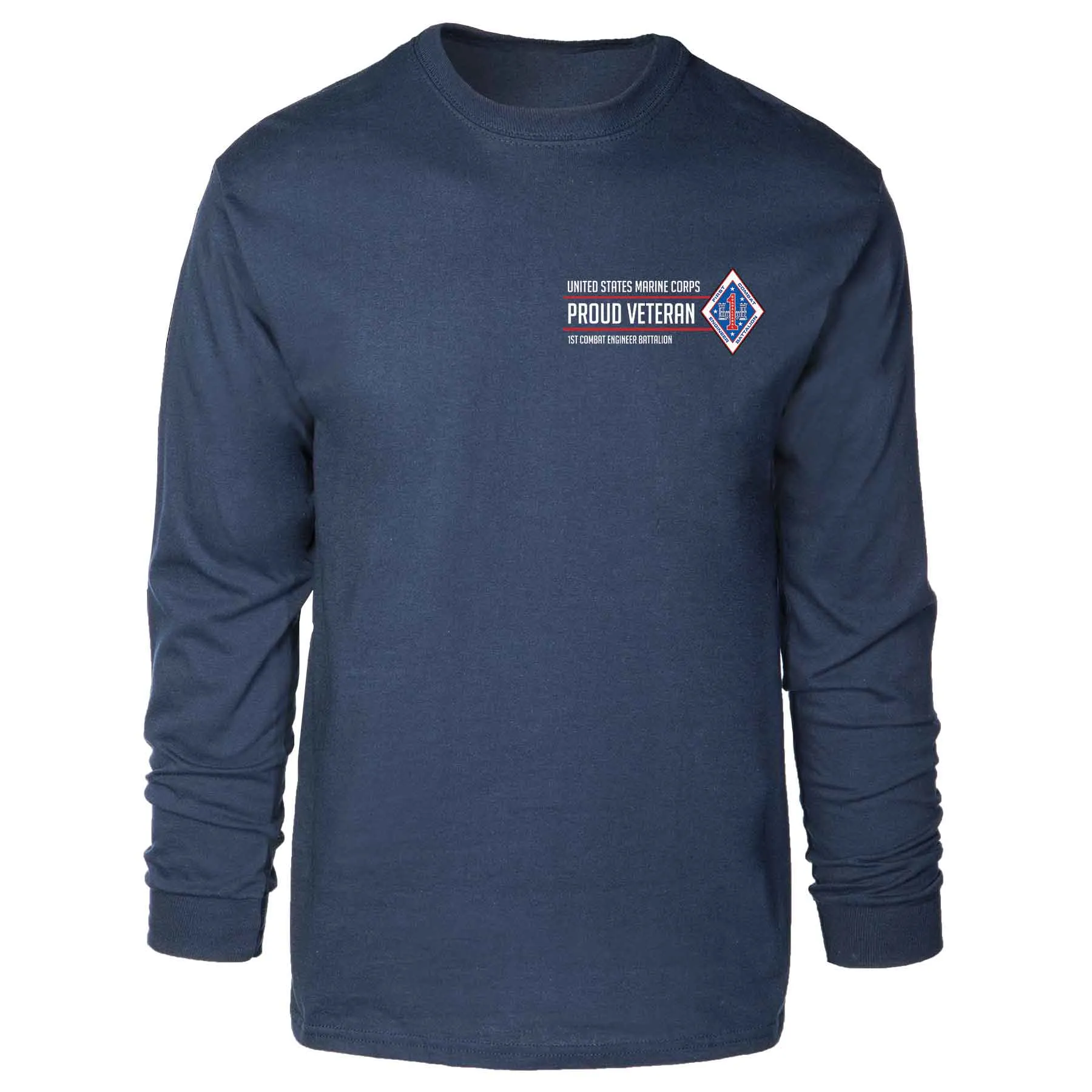 1st Combat Engineer Battalion Proud Veteran Long Sleeve T-shirt