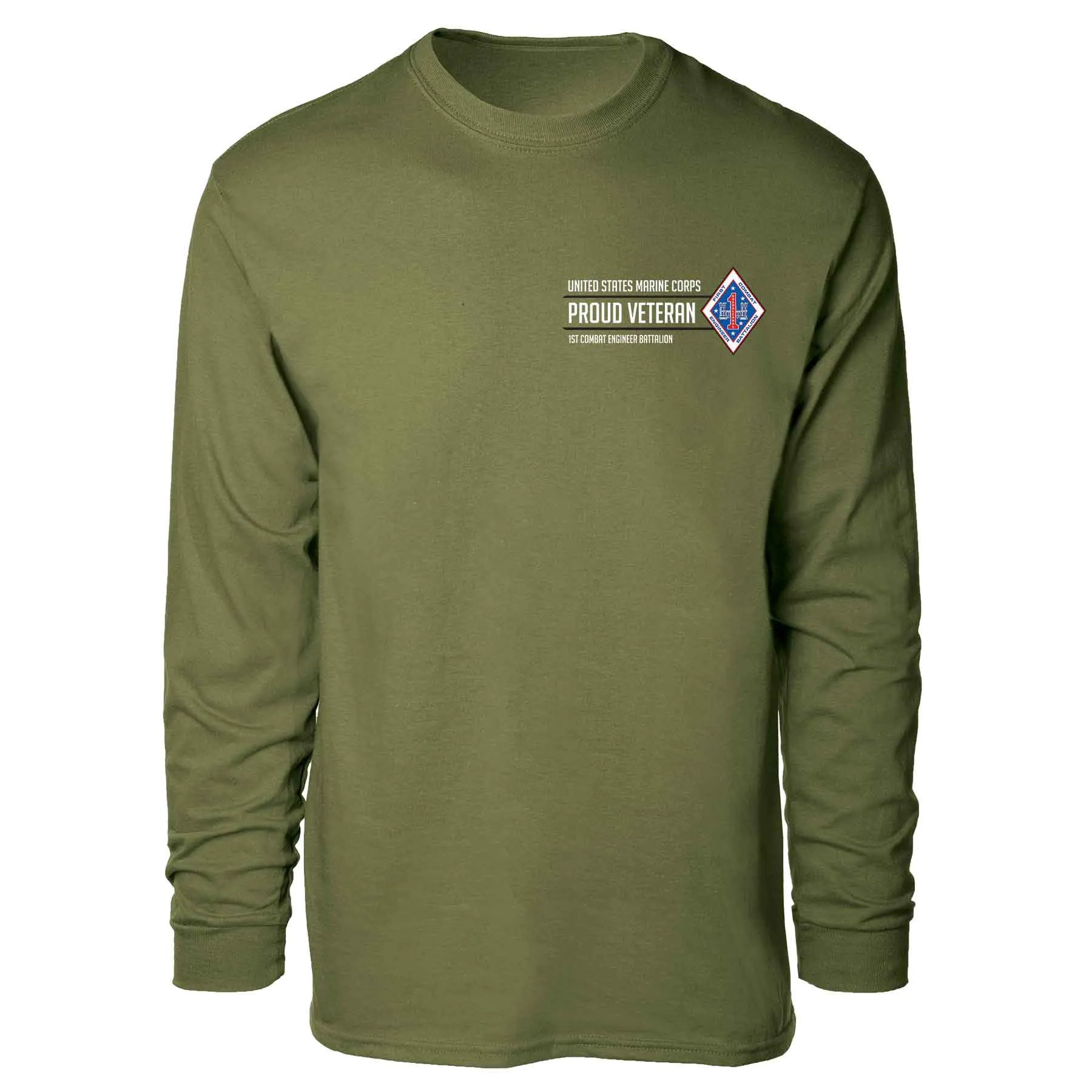 1st Combat Engineer Battalion Proud Veteran Long Sleeve T-shirt