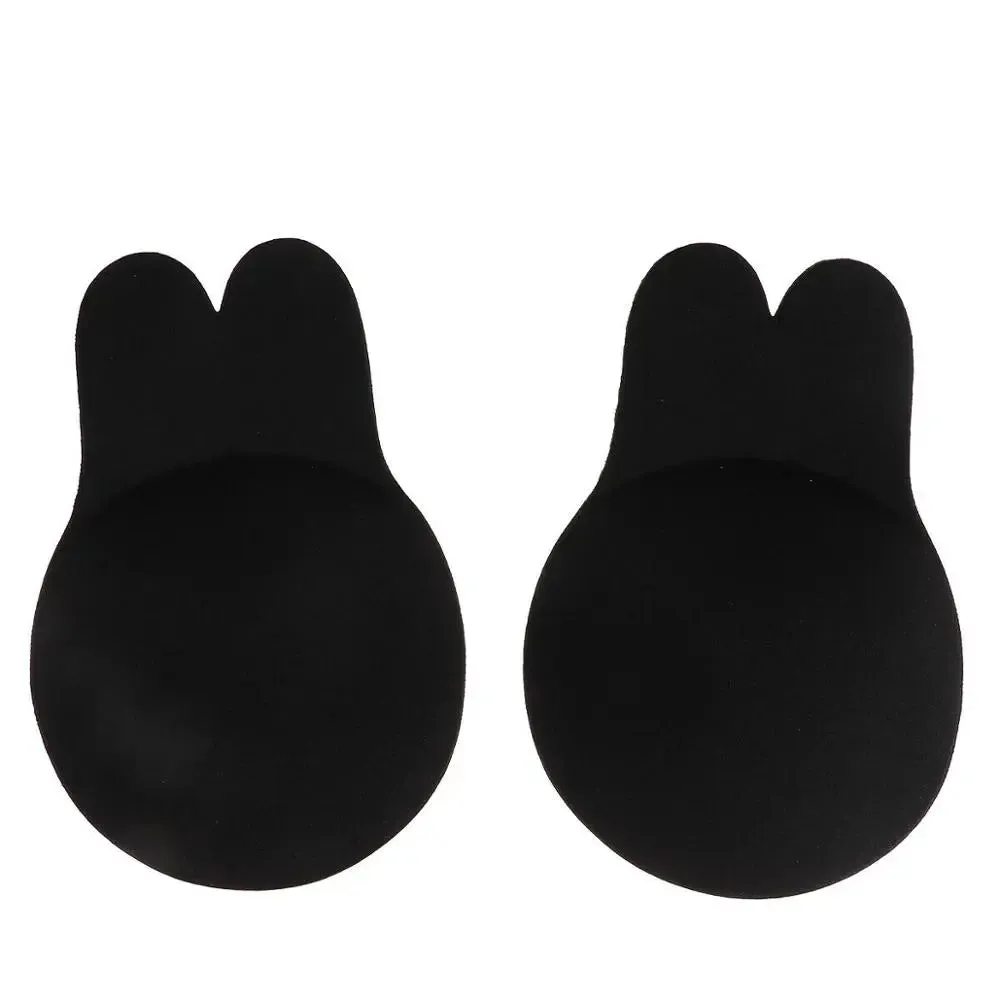 2Pcs/1 Pair Rabbit Ear Reusable Silicone Bust Nipple Cover Pasties Stickers Breast Adhesive Invisibl