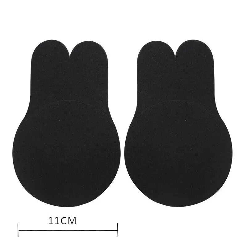 2Pcs/1 Pair Rabbit Ear Reusable Silicone Bust Nipple Cover Pasties Stickers Breast Adhesive Invisibl