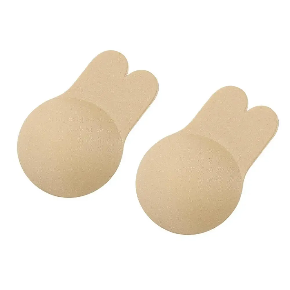 2Pcs/1 Pair Rabbit Ear Reusable Silicone Bust Nipple Cover Pasties Stickers Breast Adhesive Invisibl