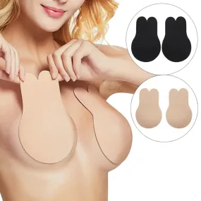 2Pcs/1 Pair Rabbit Ear Reusable Silicone Bust Nipple Cover Pasties Stickers Breast Adhesive Invisibl