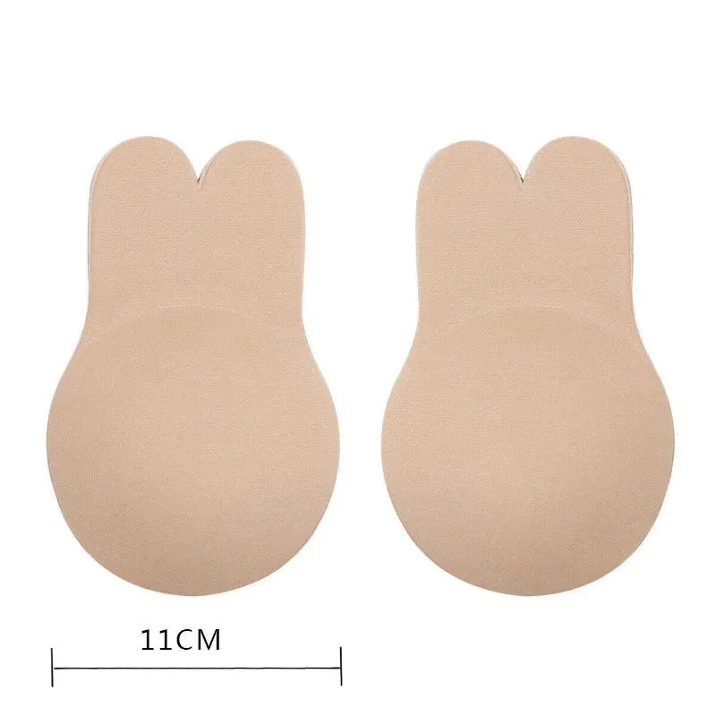 2Pcs/1 Pair Rabbit Ear Reusable Silicone Bust Nipple Cover Pasties Stickers Breast Adhesive Invisibl