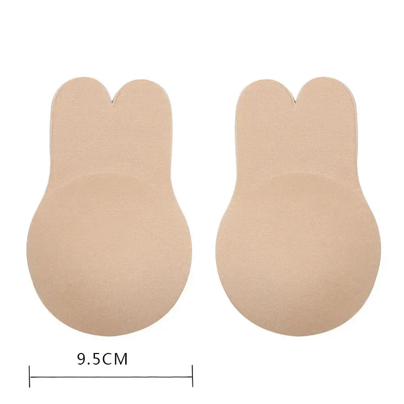 2Pcs/1 Pair Rabbit Ear Reusable Silicone Bust Nipple Cover Pasties Stickers Breast Adhesive Invisibl