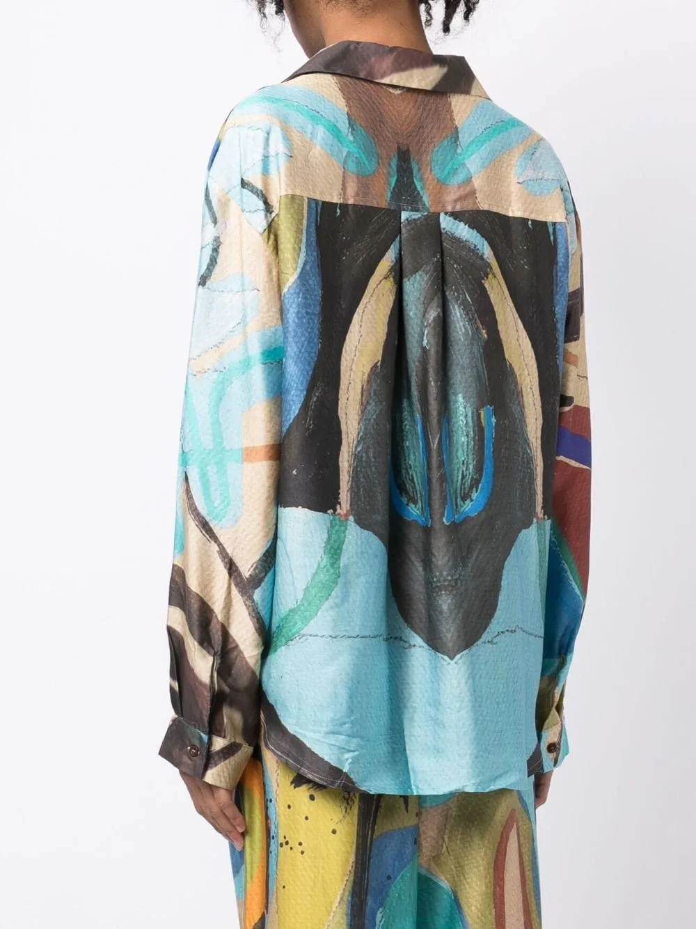 Abstract-Print Lyocell Shirt