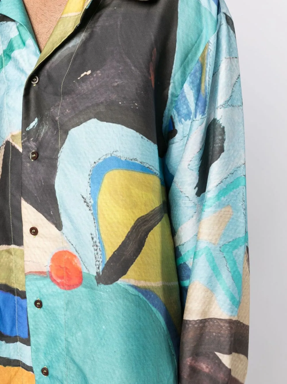 Abstract-Print Lyocell Shirt