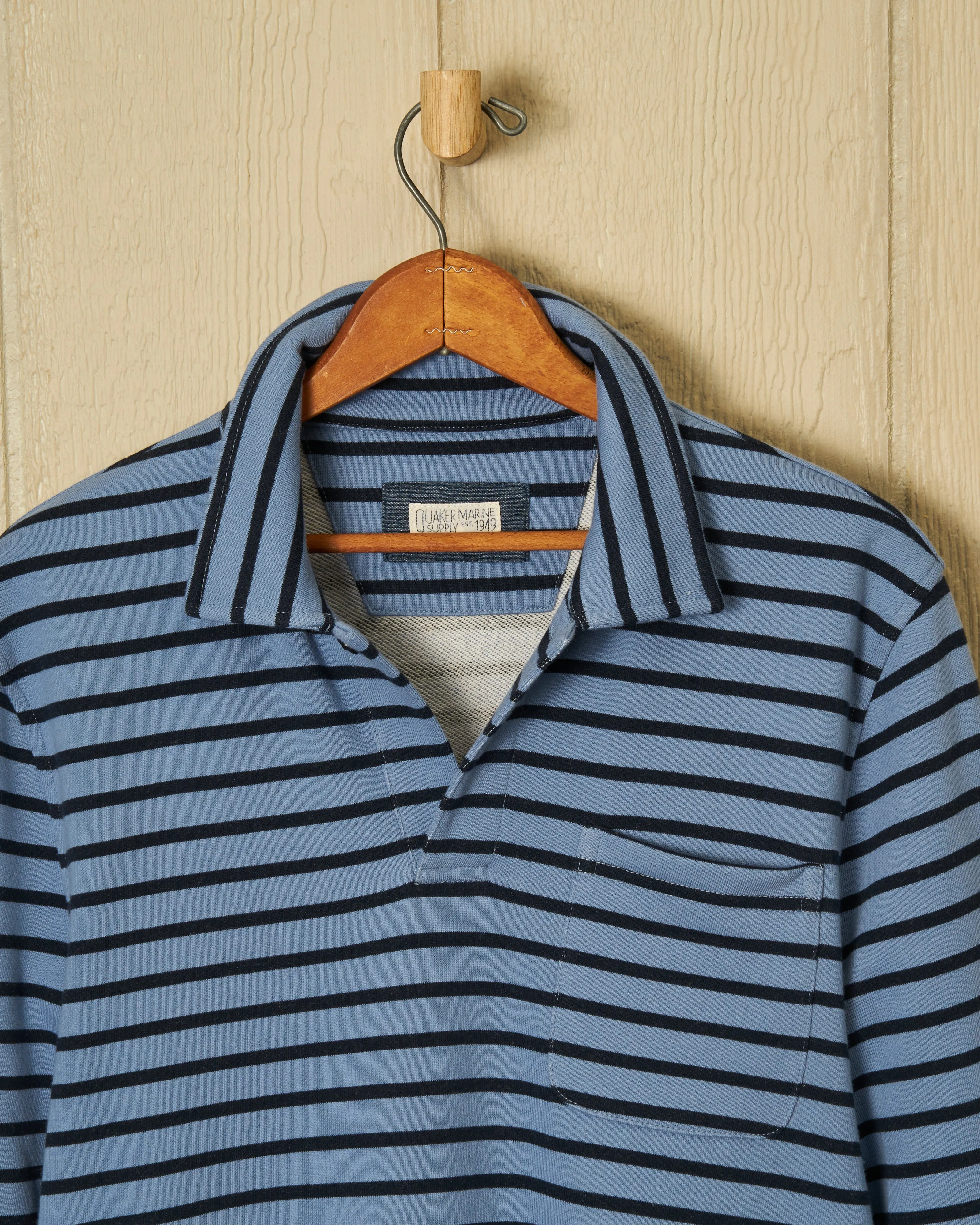 Acadia Polo in Atlantic Blue/Navy Loopback Terry