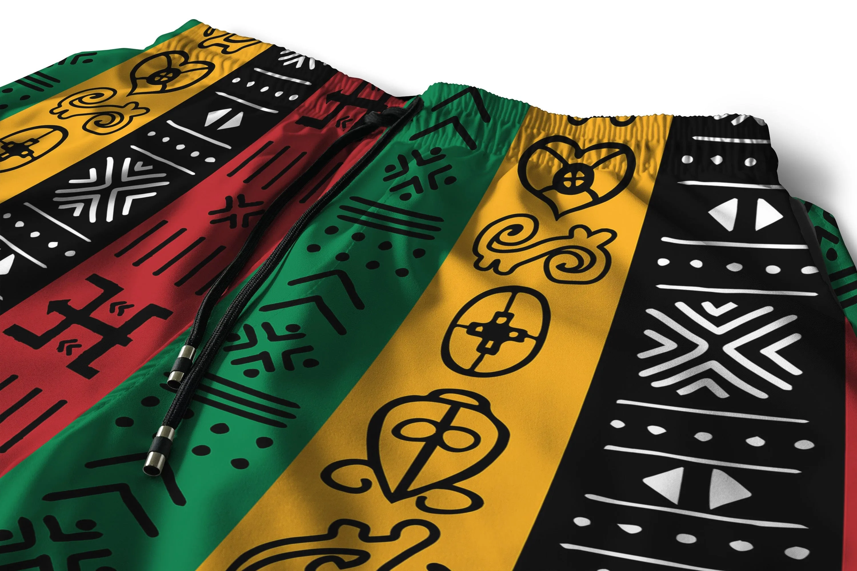 African Symbols In Pan-African Colors T-shirt And Shorts Set