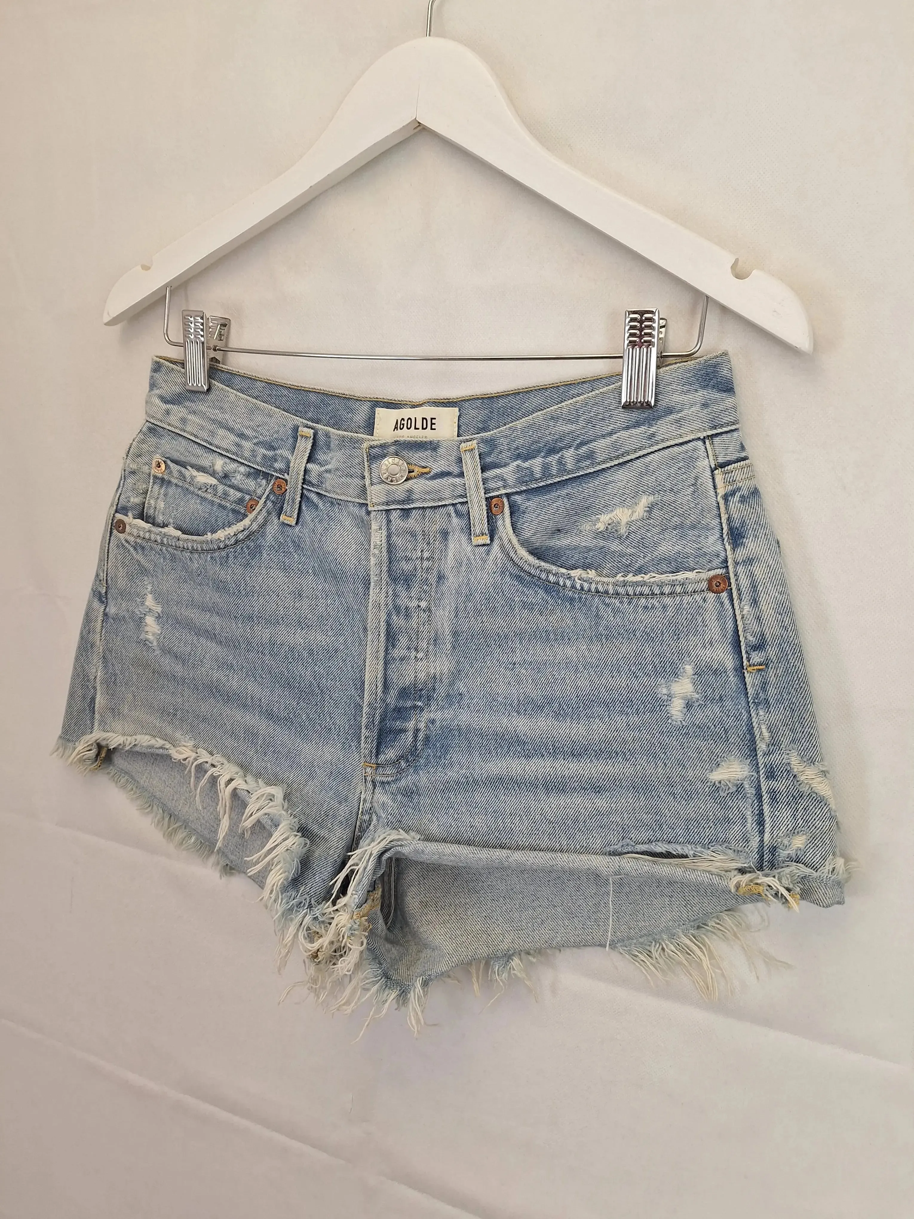 Agolde Distressed Parker Denim Shorts Size 8