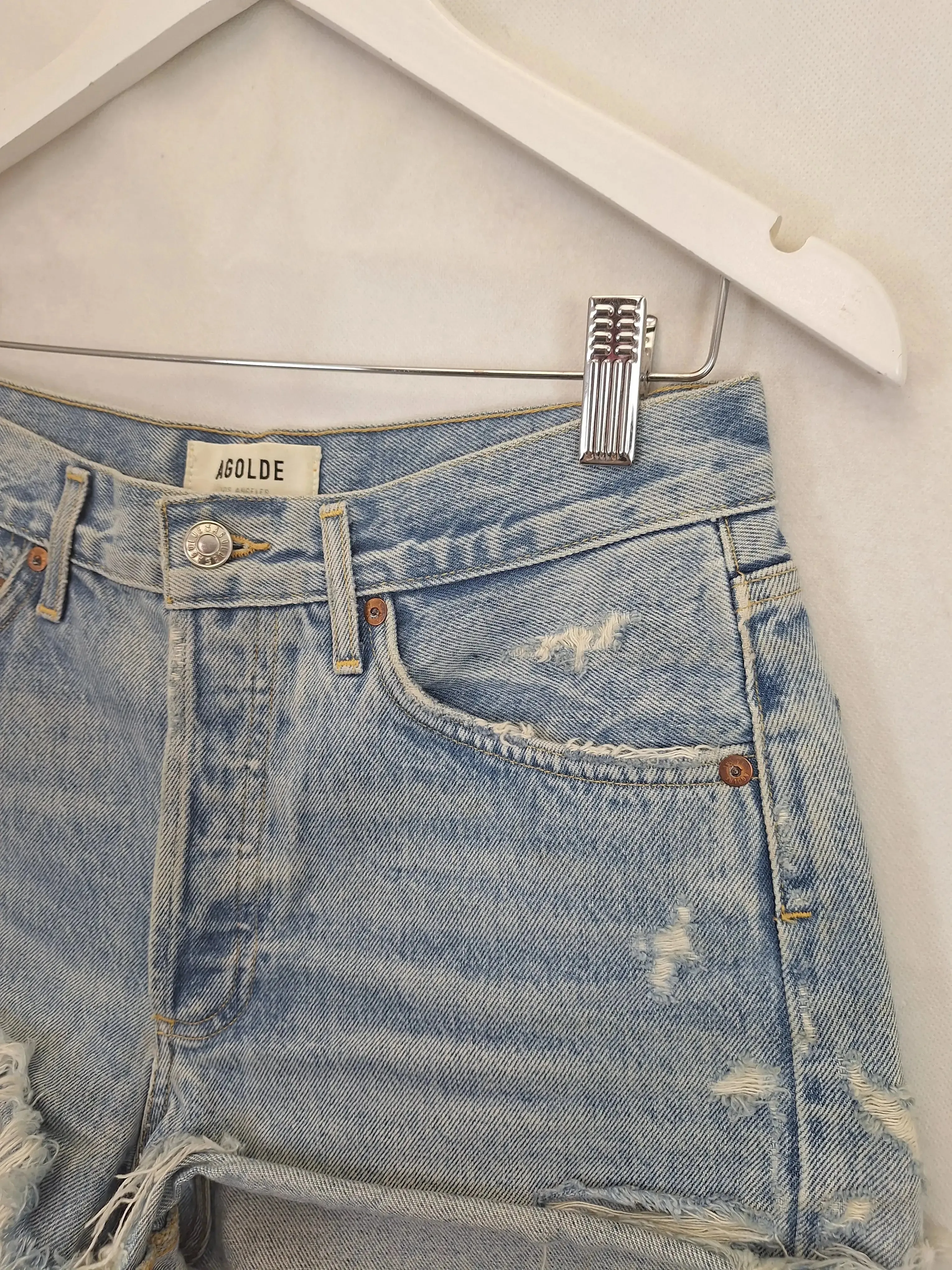 Agolde Distressed Parker Denim Shorts Size 8