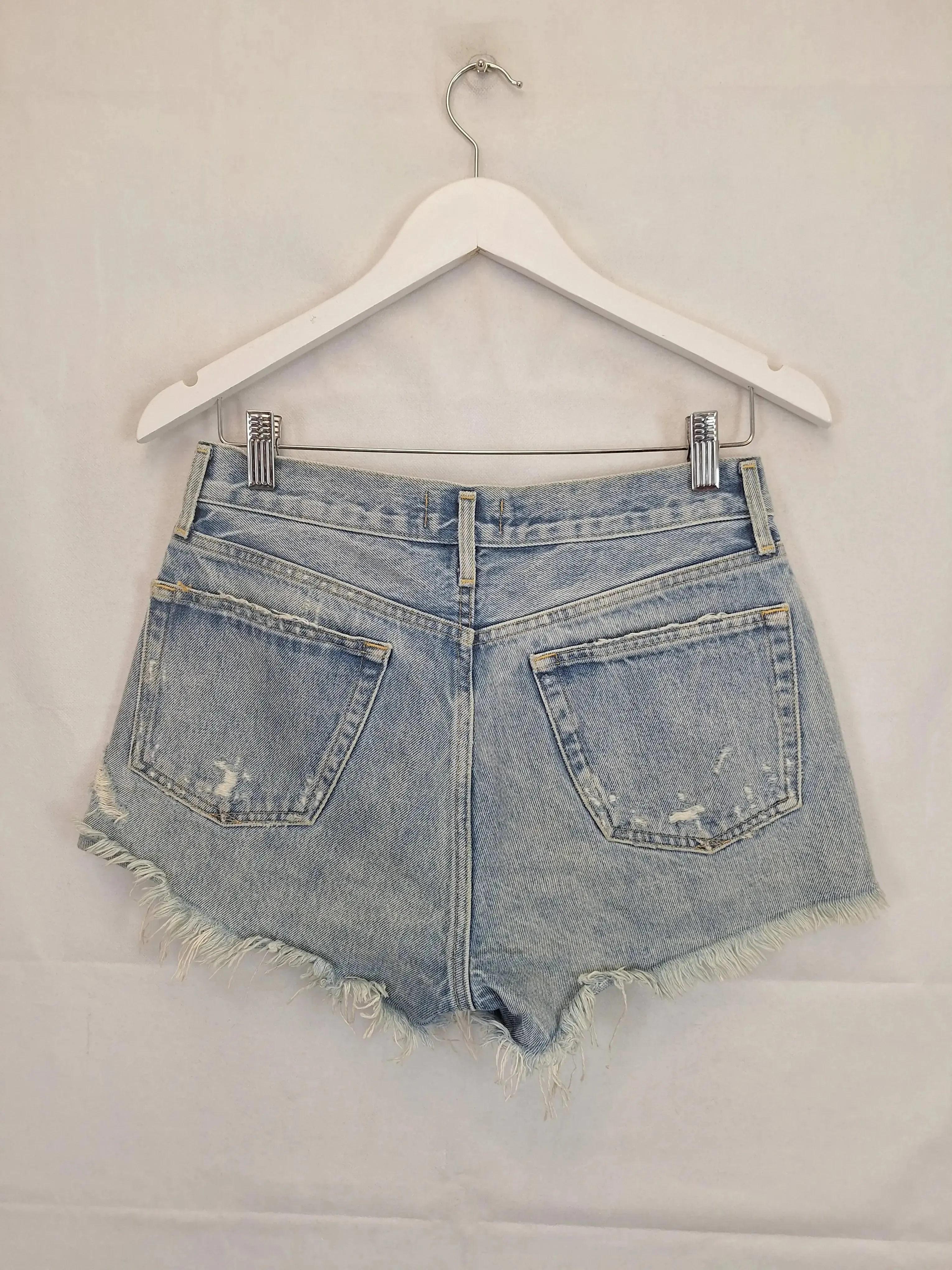 Agolde Distressed Parker Denim Shorts Size 8