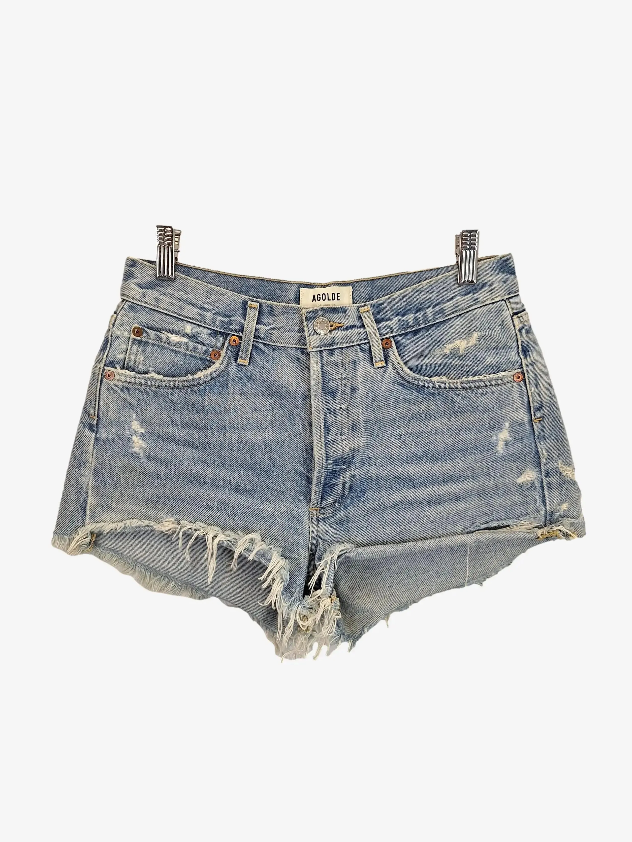 Agolde Distressed Parker Denim Shorts Size 8