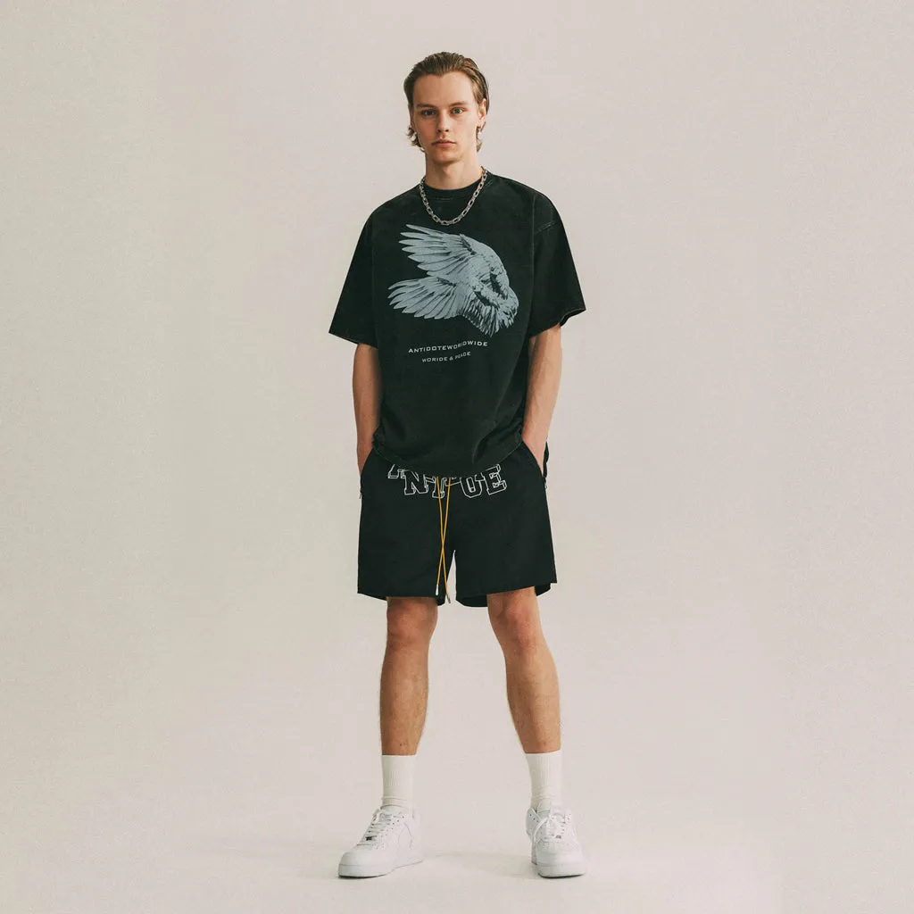 ANTIDOTE Crotch Font Printing Logo Shorts