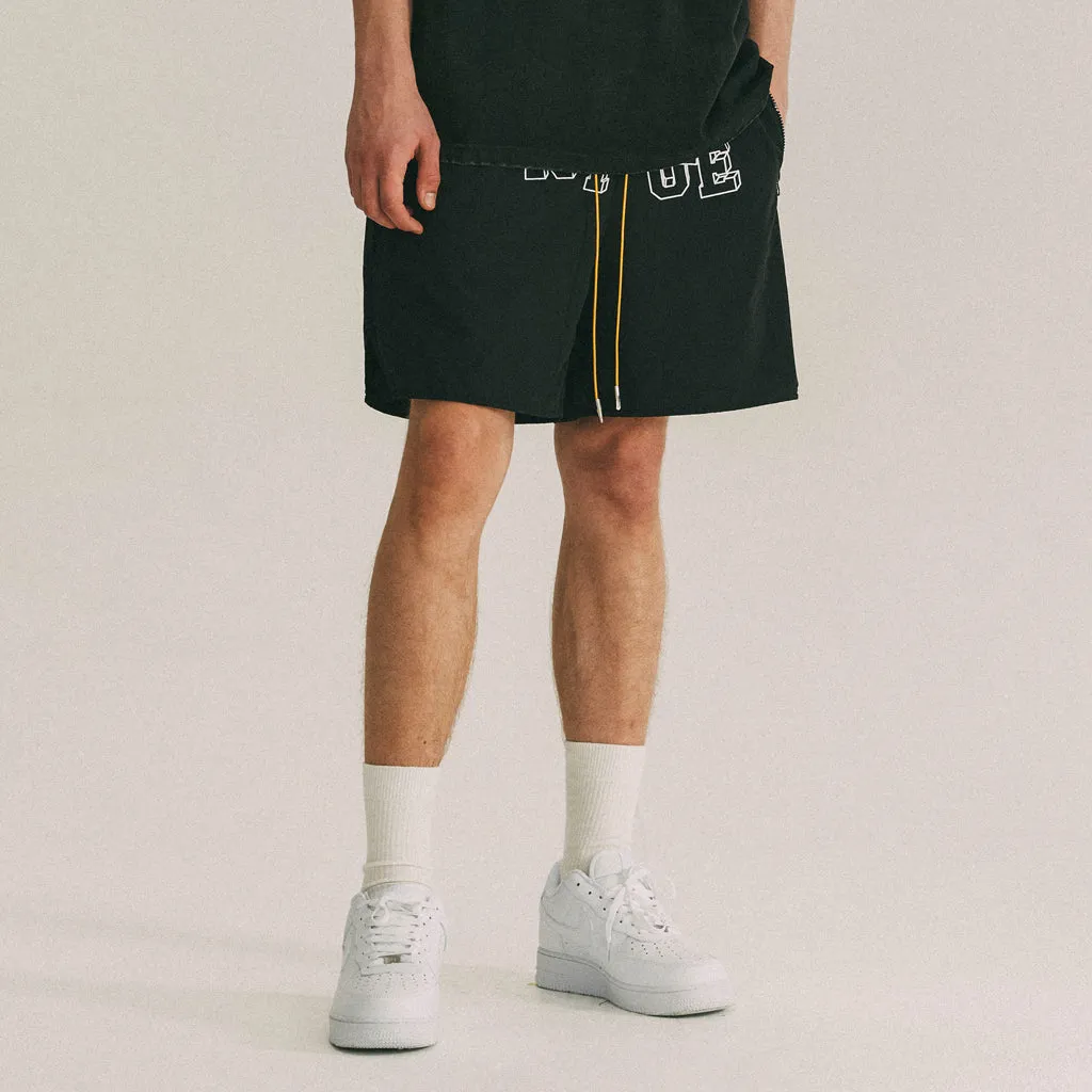 ANTIDOTE Crotch Font Printing Logo Shorts