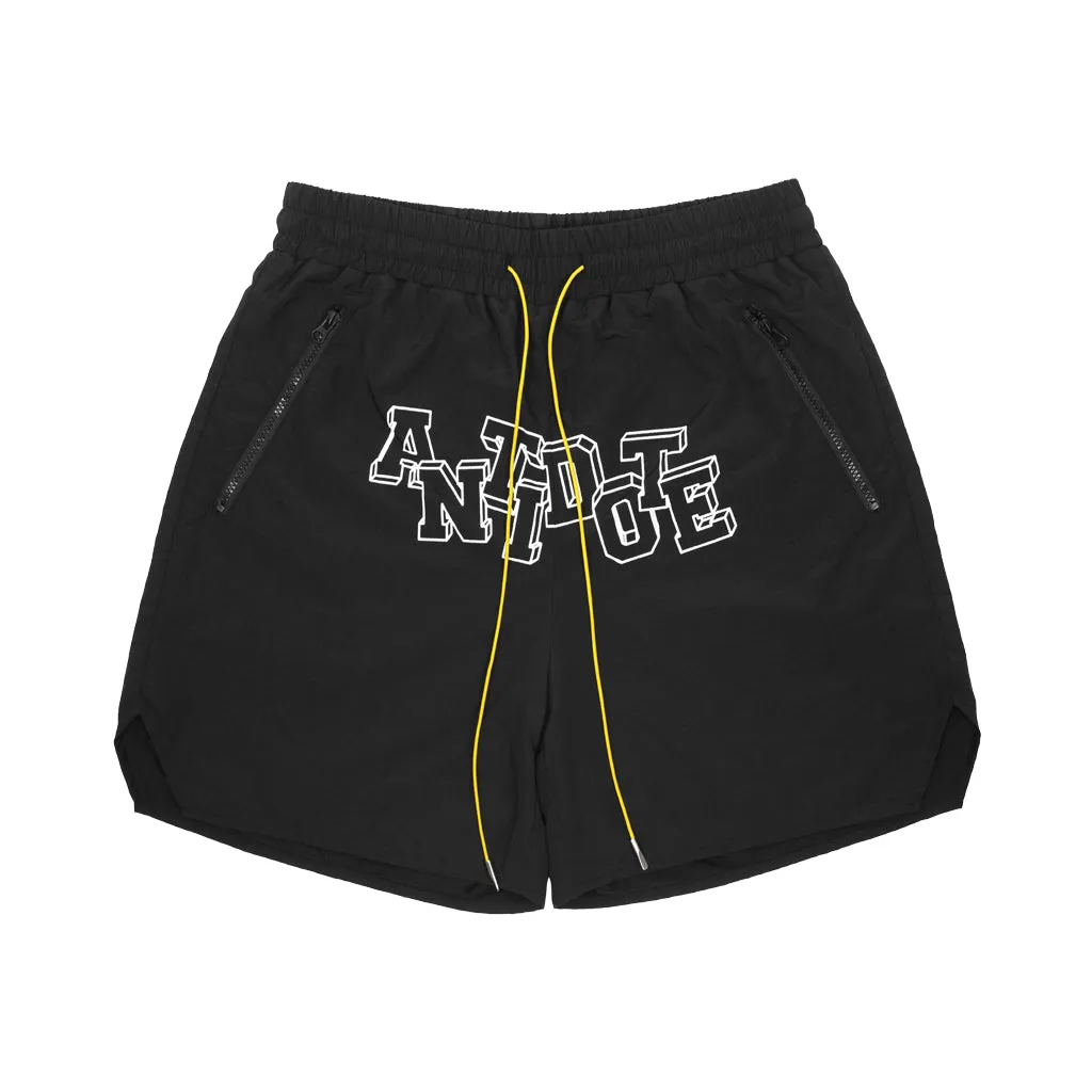 ANTIDOTE Crotch Font Printing Logo Shorts