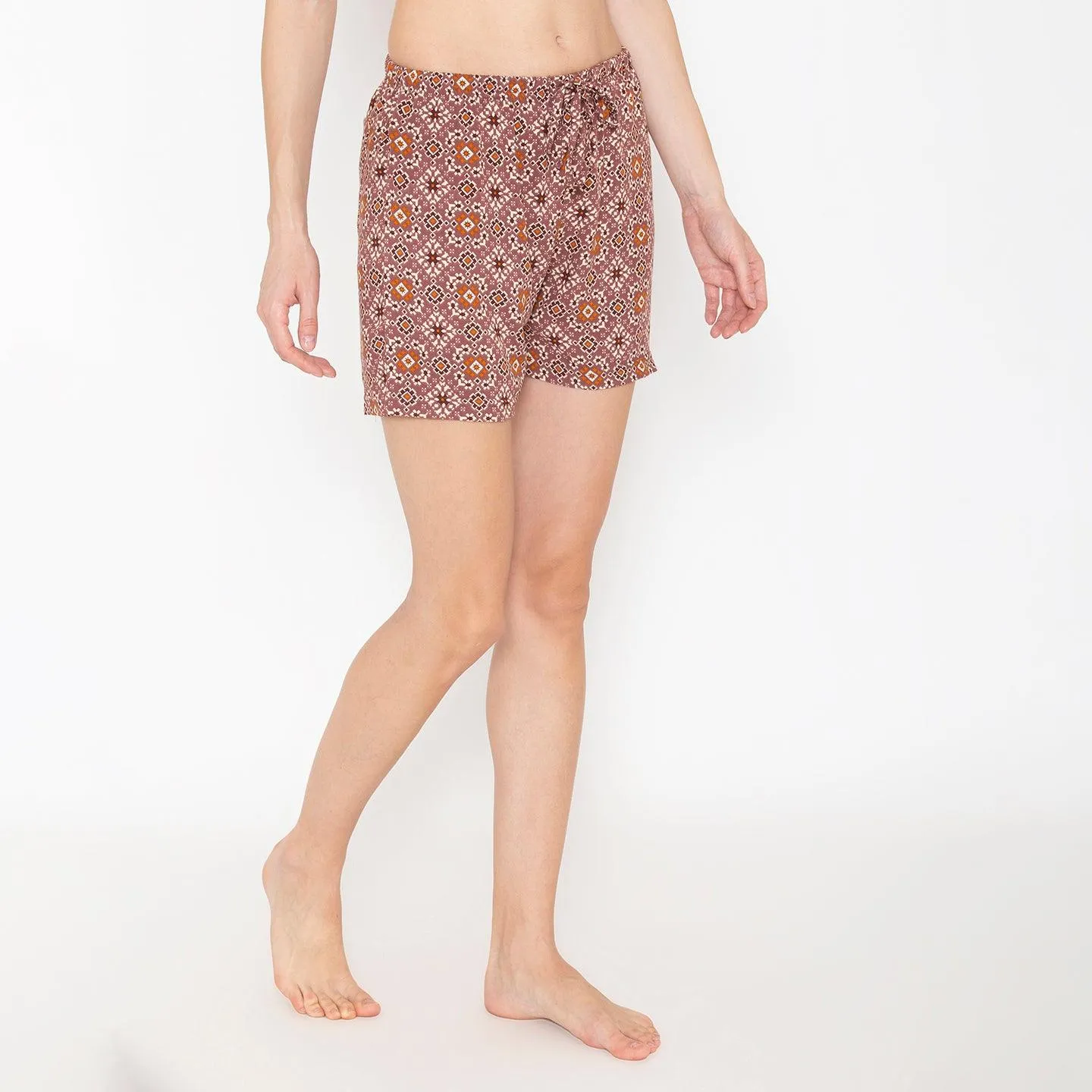 Athleisure Floral - Print Knitted Shorts For Women