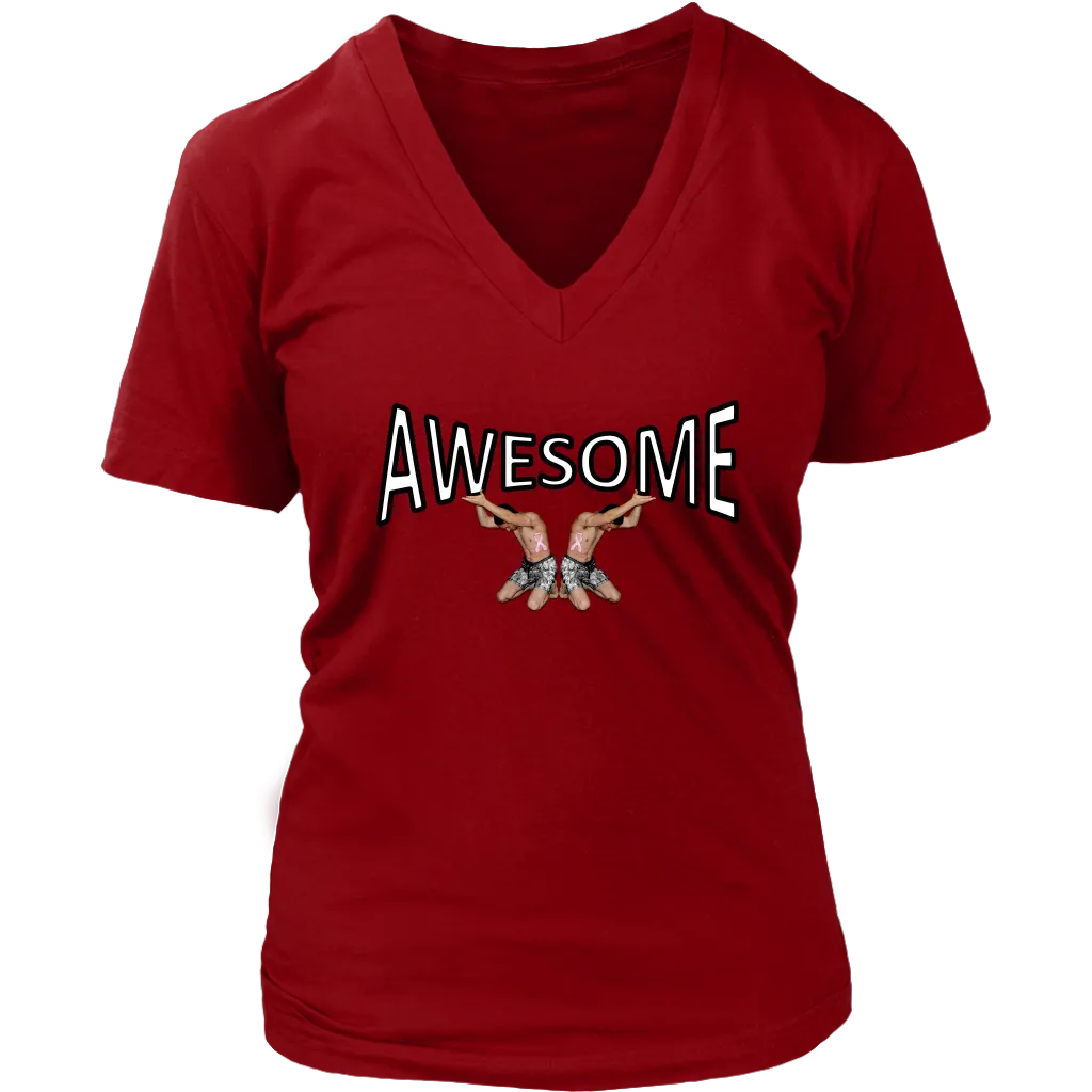 AWESOME Women's T-shirt (Features Tiny Men Lifting Your Girls) (2021-01-30 Design)