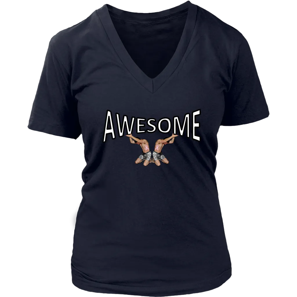 AWESOME Women's T-shirt (Features Tiny Men Lifting Your Girls) (2021-01-30 Design)