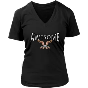 AWESOME Women's T-shirt (Features Tiny Men Lifting Your Girls) (2021-01-30 Design)