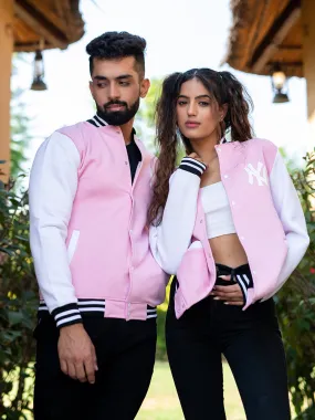 Baby Pink NY Varsity Jacket