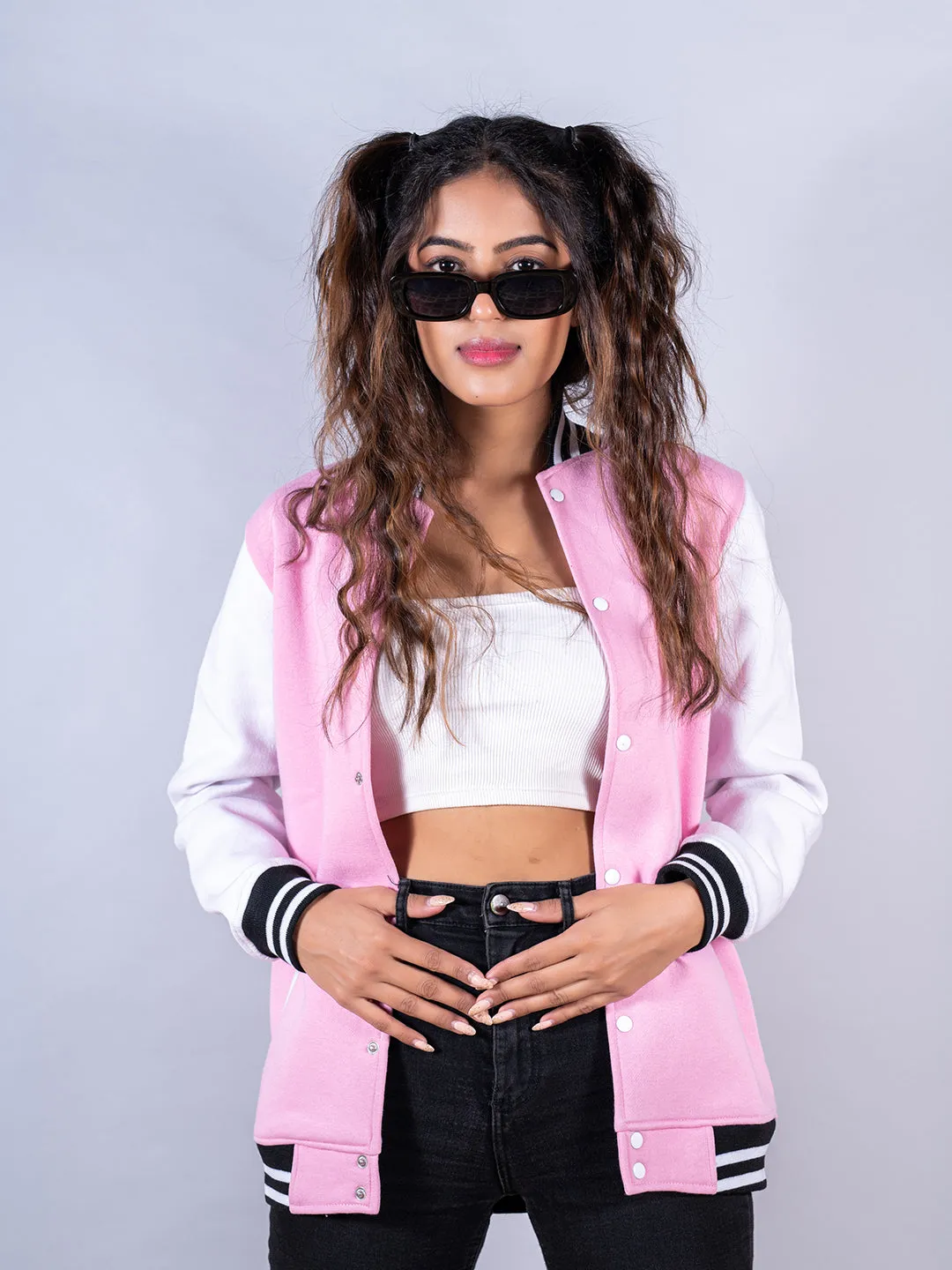 Baby Pink NY Varsity Jacket