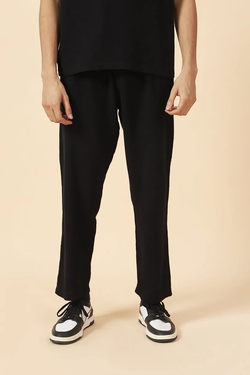 BAGGY FIT TEXTURED EASY PANTS