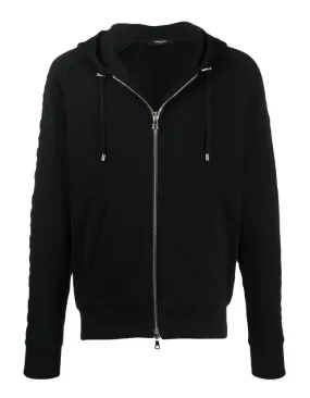 Balmain embossed logo-panel zipped hoodie