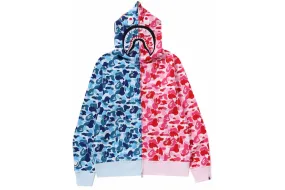 Bape ABC Camo Crazy Shark Full Zip Hoodie 'Blue Pink'