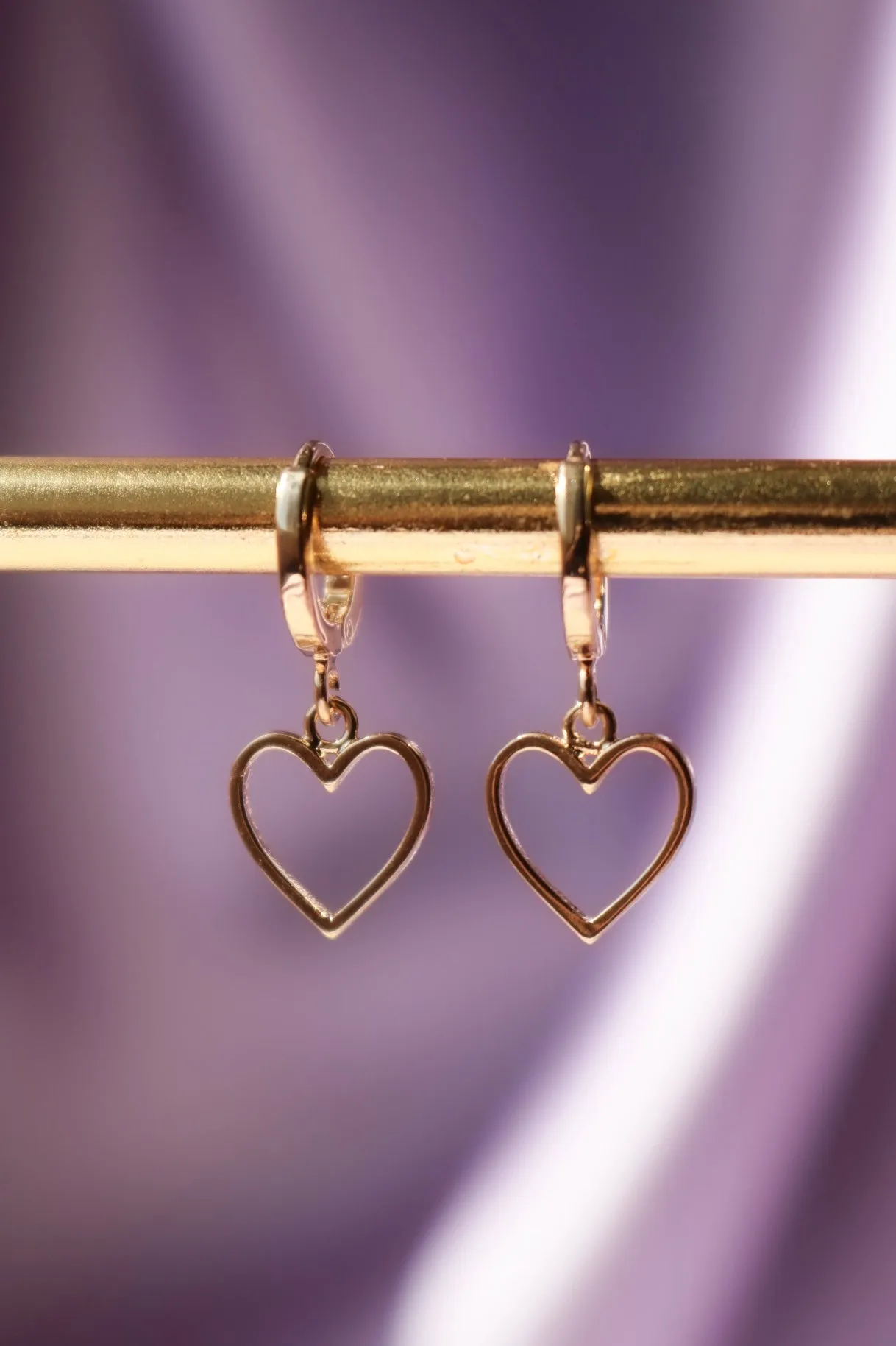 Be My Lover Heart Huggie Earrings