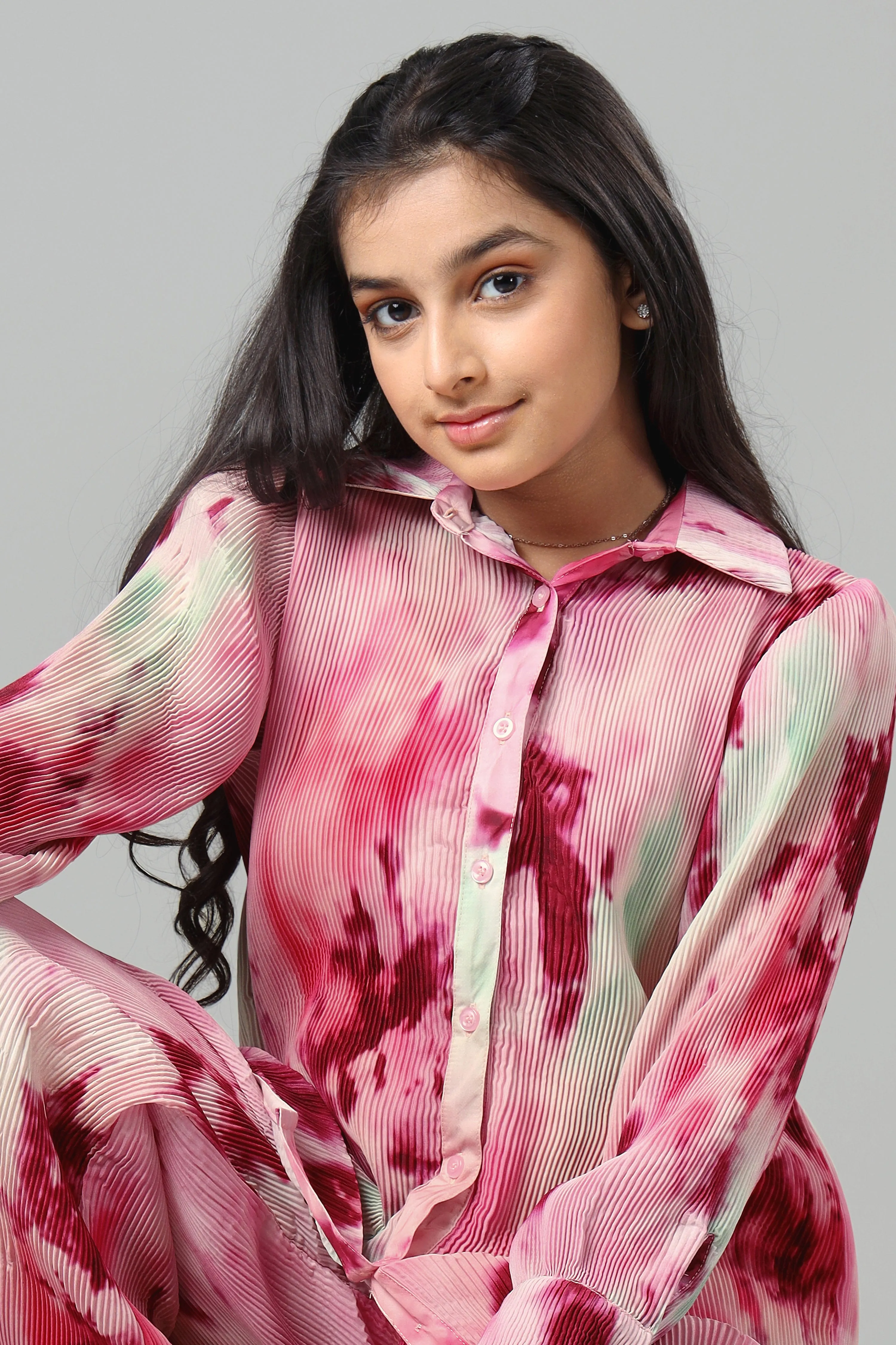 Bestselling Tie Dye Pleated Shirt For Girls