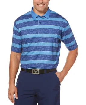 Big & Tall Opti-Dri Heathered Rugby Stripe Polo