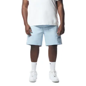 Big and Tall - Printed Twill Workwear Shorts - Sea Breeze