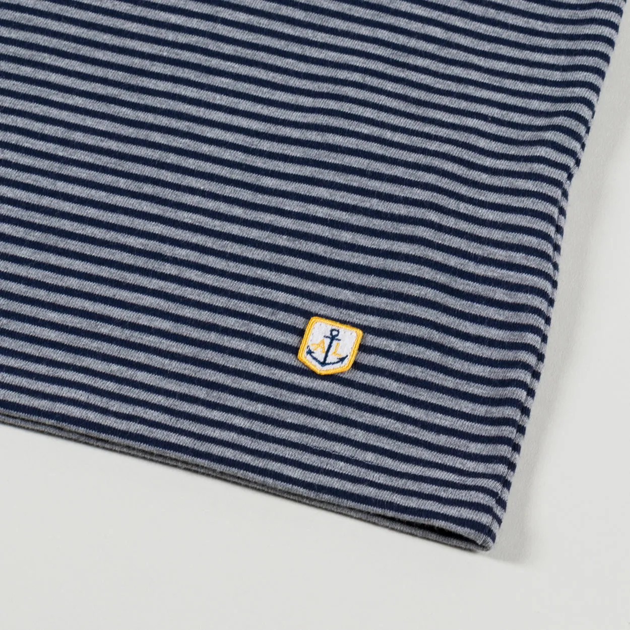 Bio Gots T Shirt Striped Heritage Misty Grey/Marine Deep