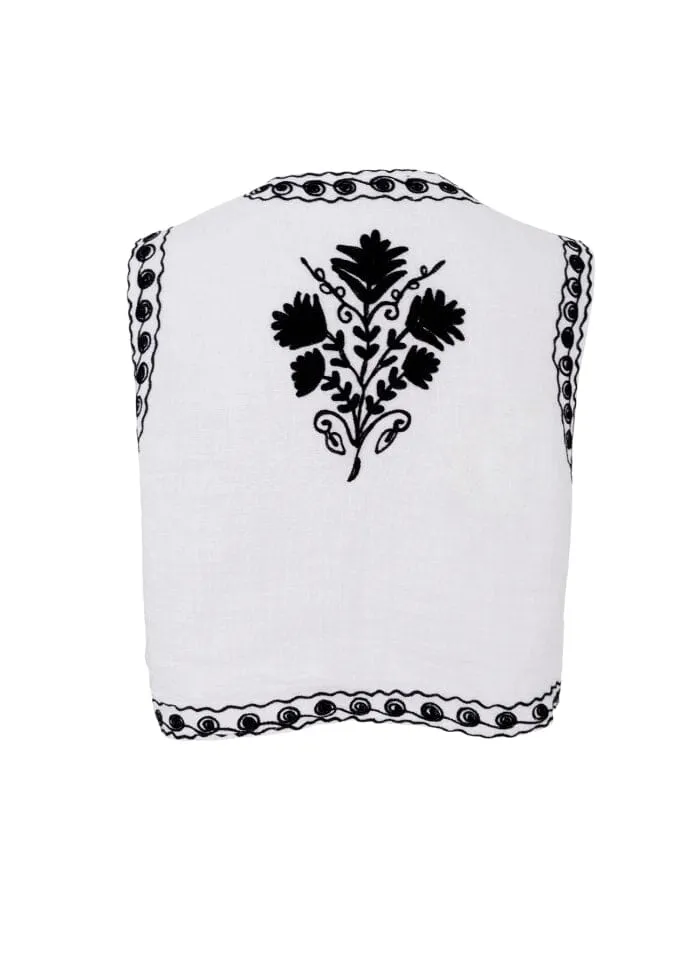 Black Colour - Bcgili Vest - White