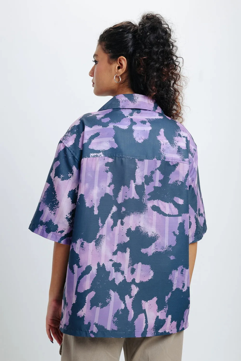 Black Currant Print Women's Resort Shirt