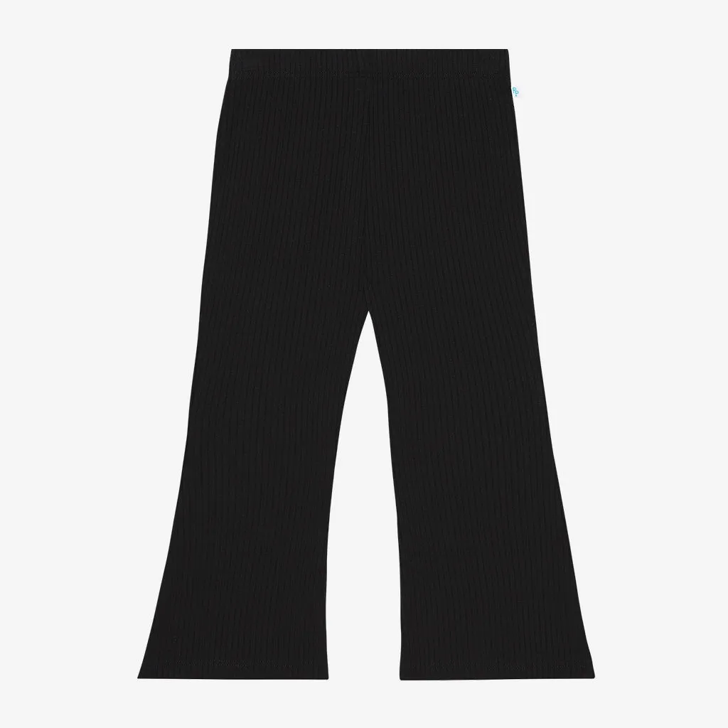 Black Ribbed Bell Bottoms