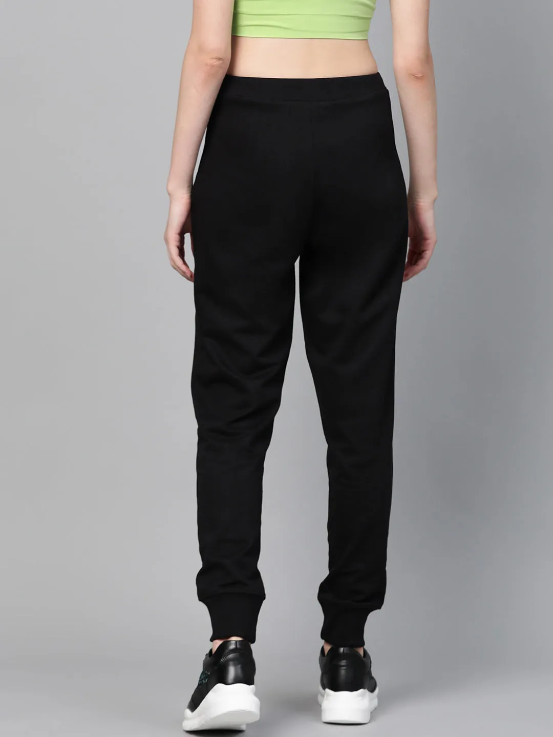 Black Terry Contarst Drawstring Jogger