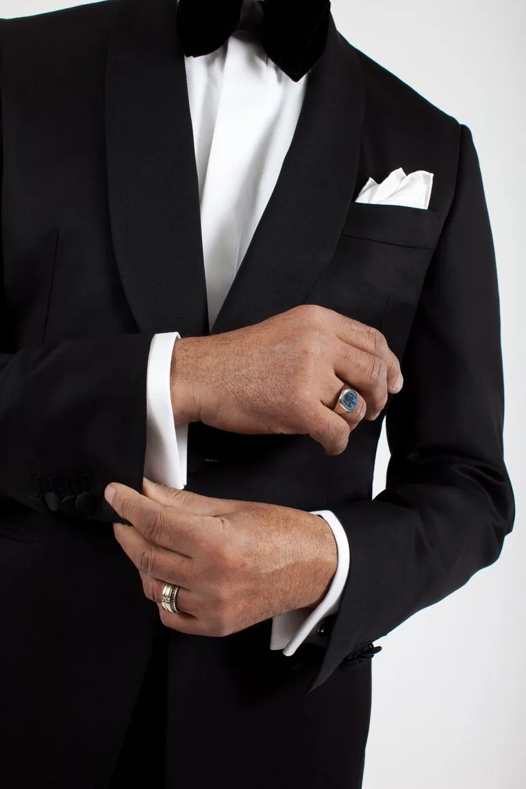 Black Wool and Mohair Shawl Lapel Tuxedo