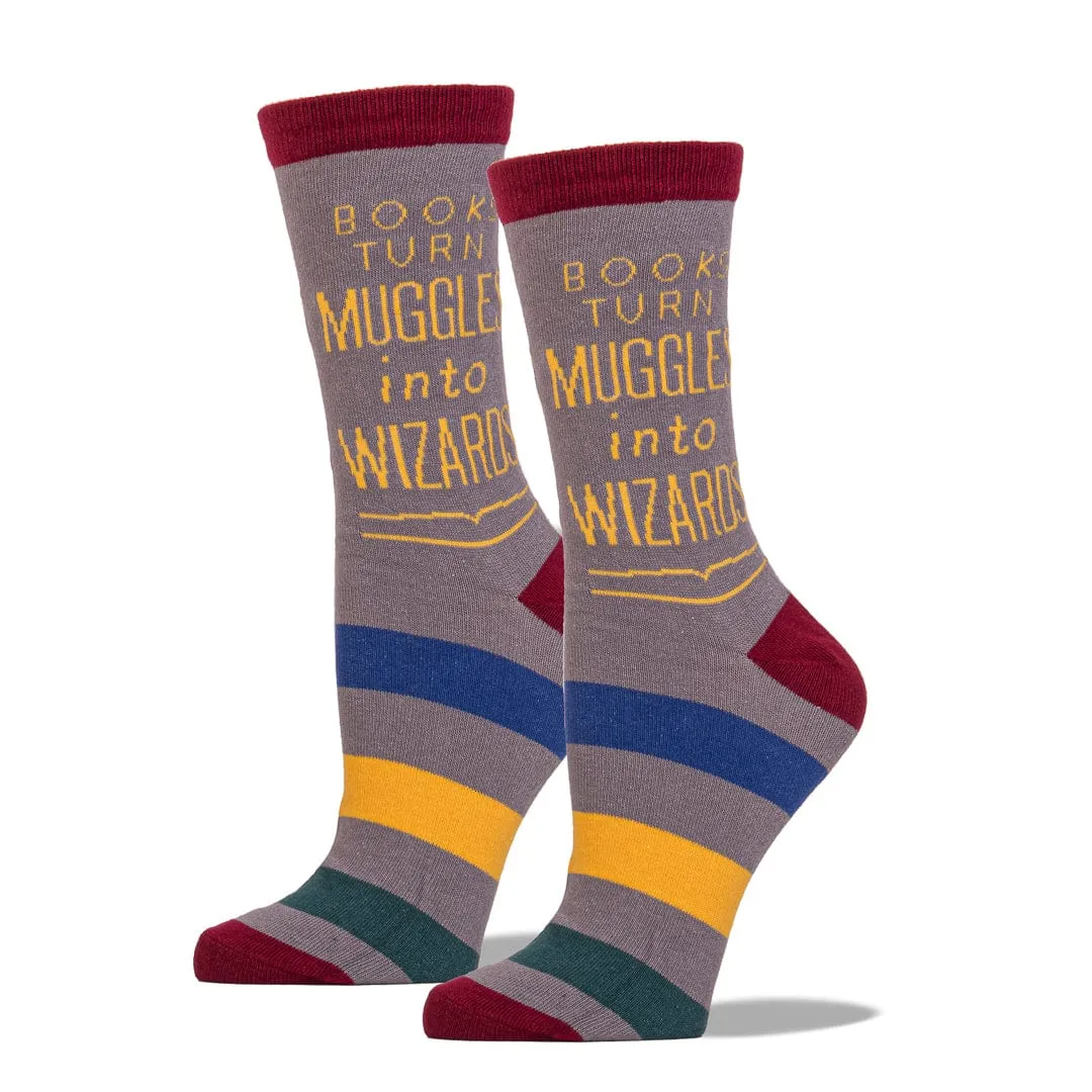 Books Turn Muggles Into Wizards Sock