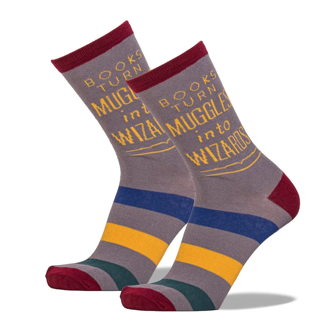 Books Turn Muggles Into Wizards Sock