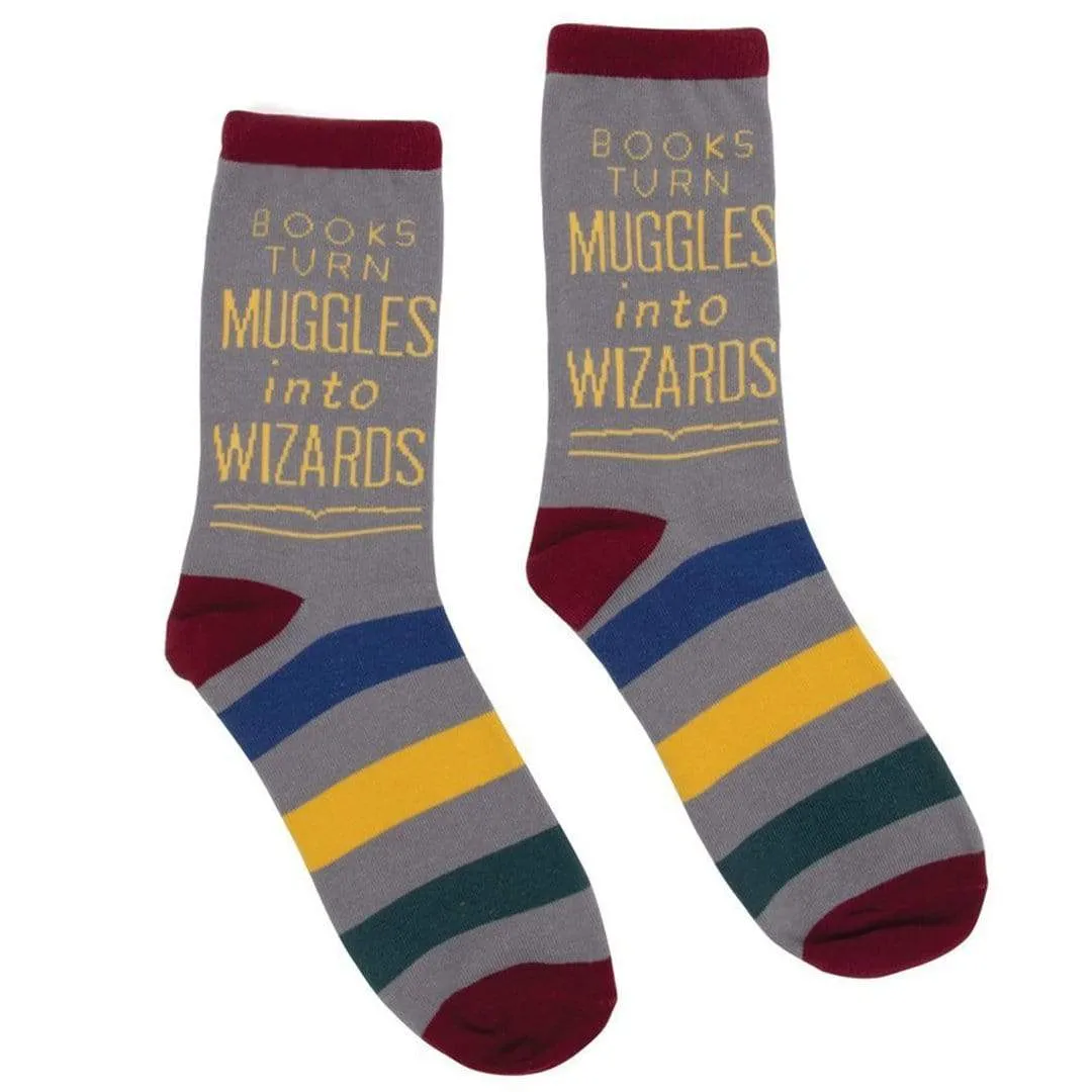 Books Turn Muggles Into Wizards Sock